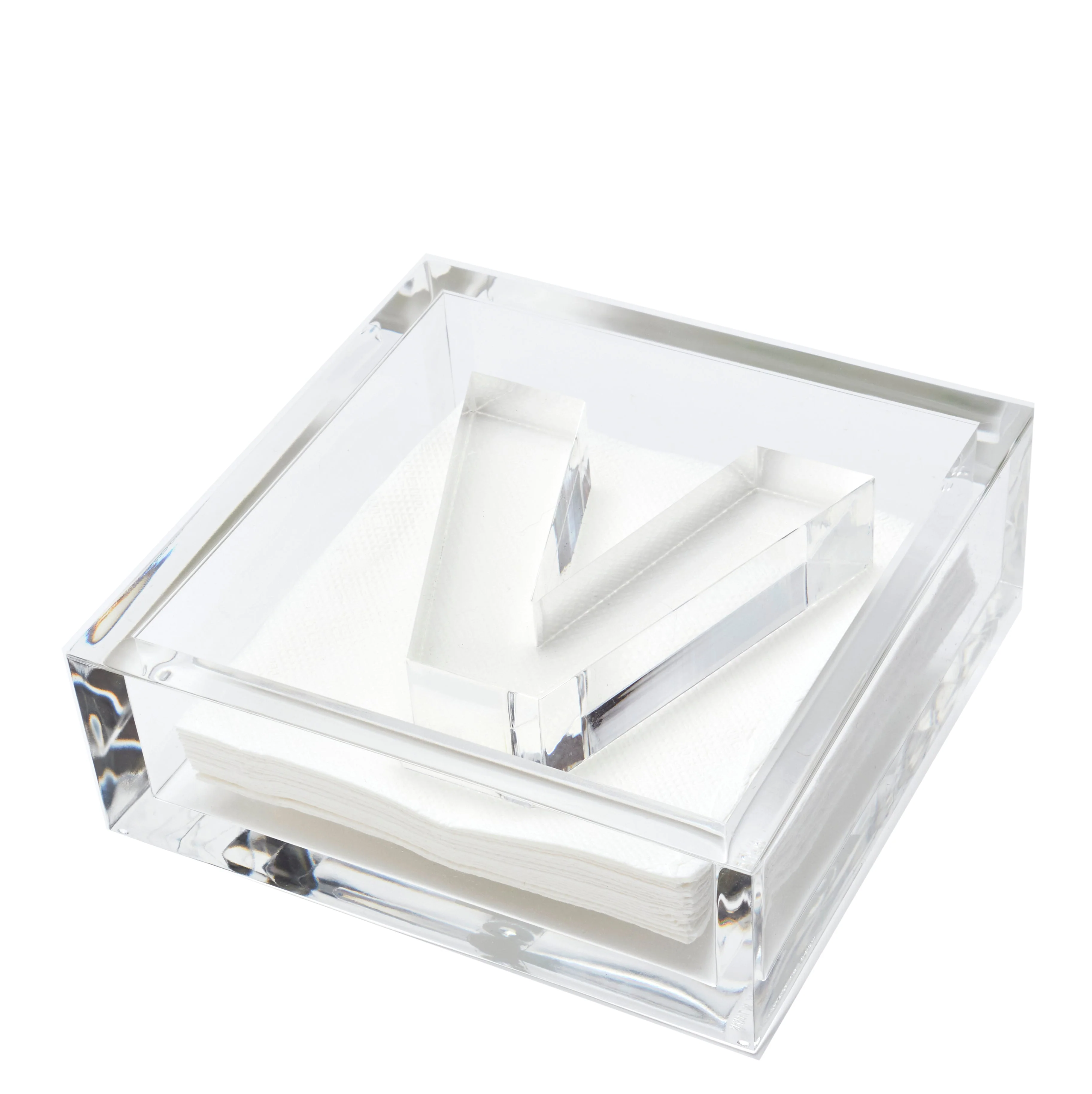 Initial Lucite Acrylic Cocktail Napkin Holder & Weight - Image 22