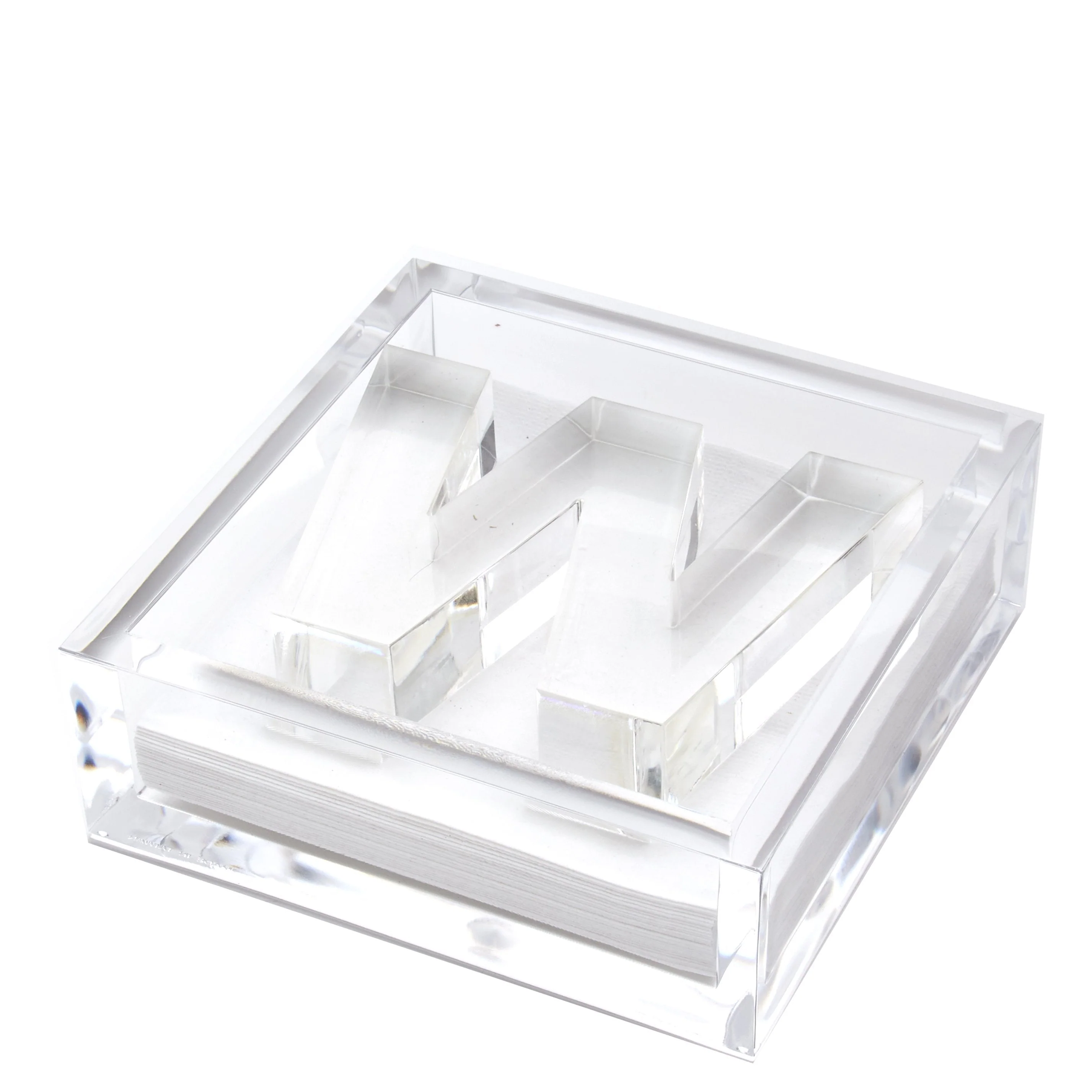 Initial Lucite Acrylic Cocktail Napkin Holder & Weight - Image 23