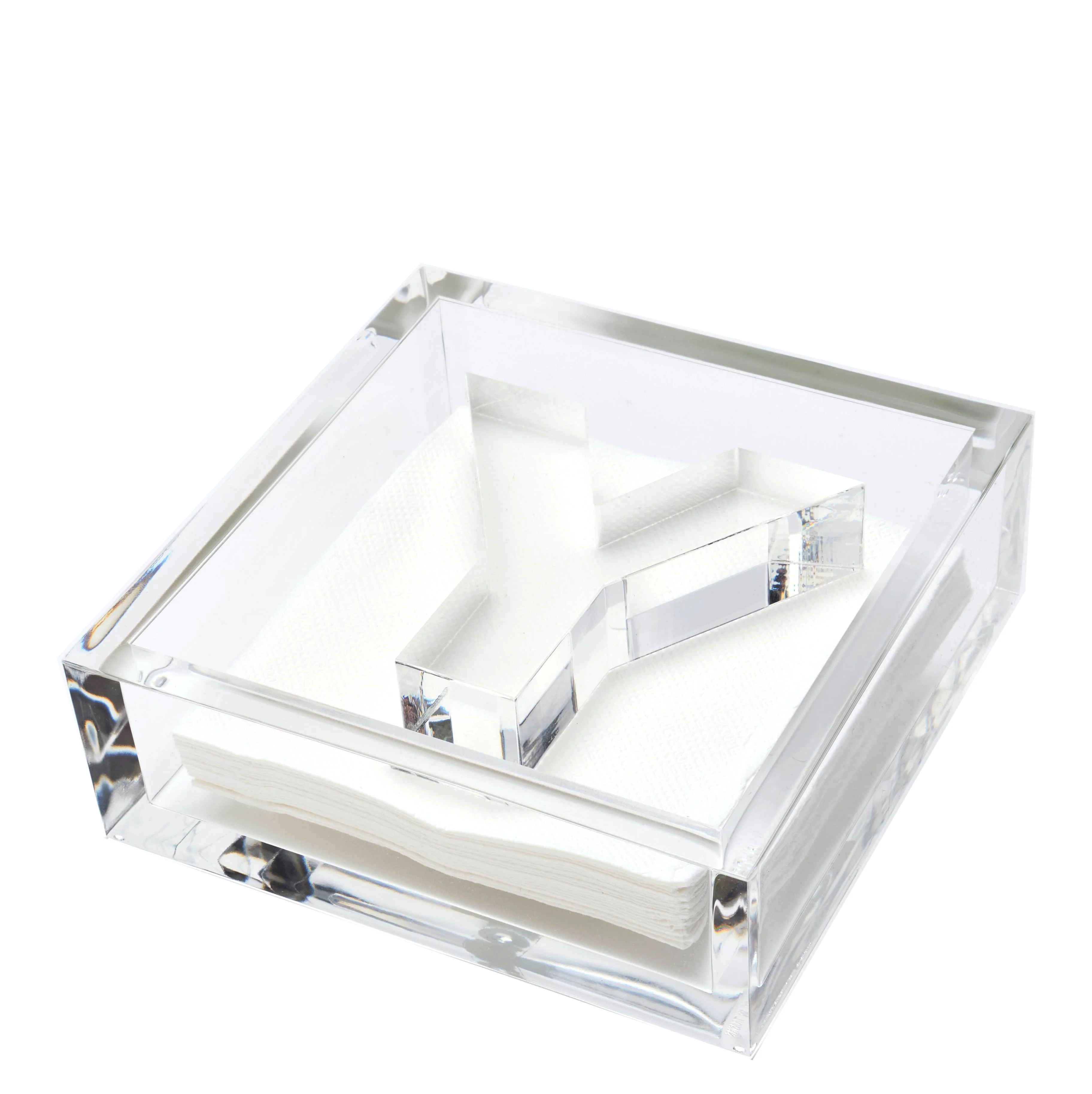 Initial Lucite Acrylic Cocktail Napkin Holder & Weight - Image 25