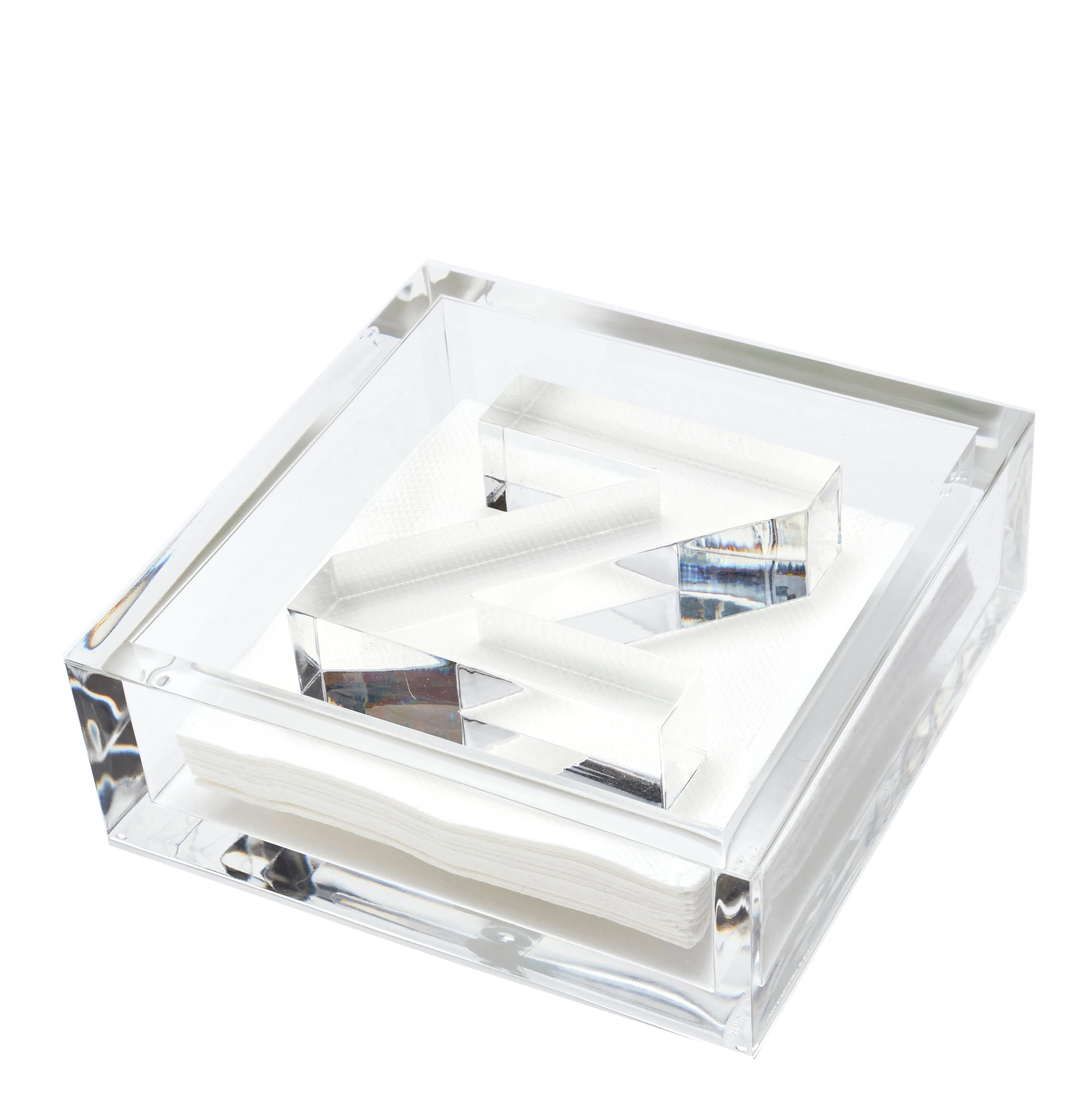 Initial Lucite Acrylic Cocktail Napkin Holder & Weight - Image 26