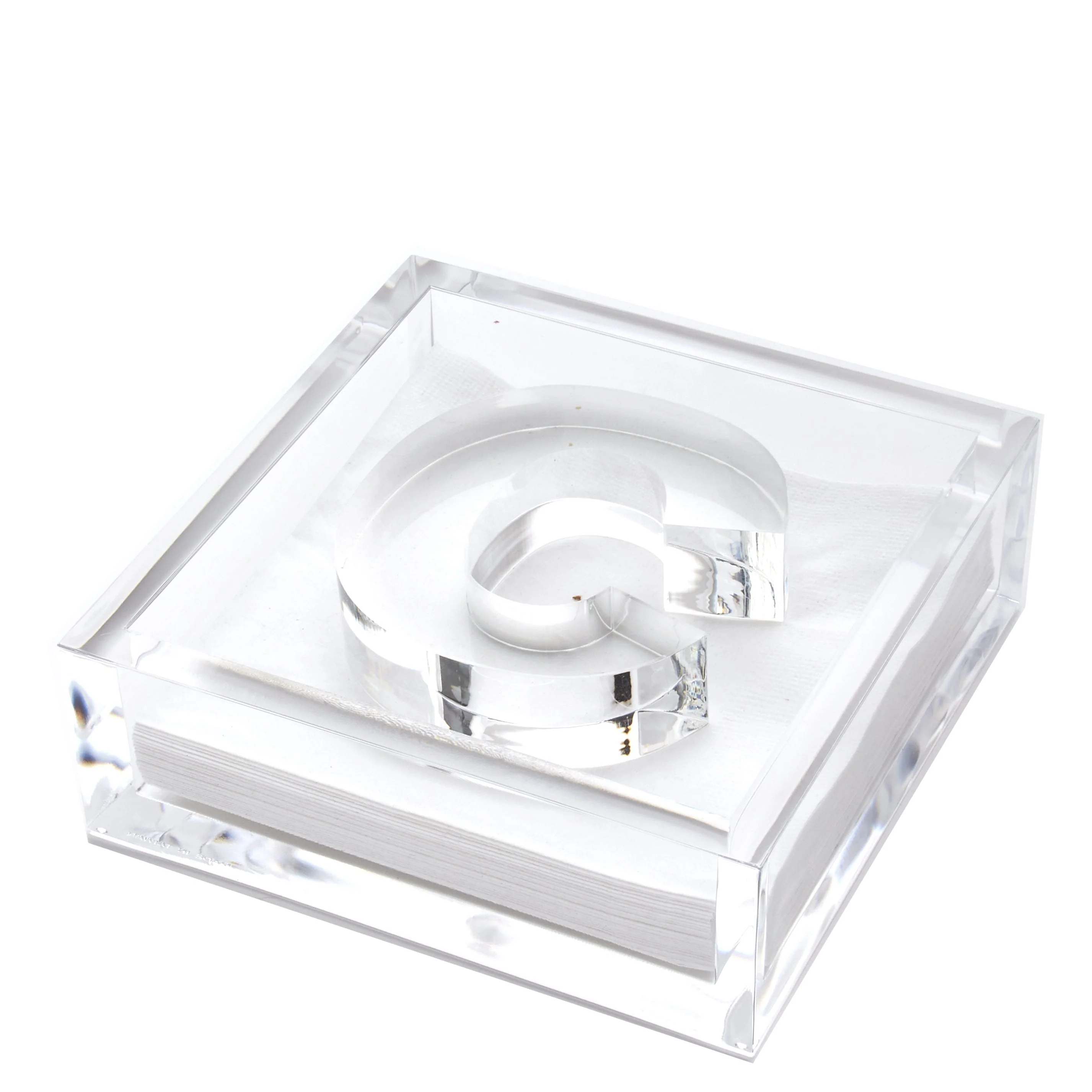 Initial Lucite Acrylic Cocktail Napkin Holder & Weight - Image 4