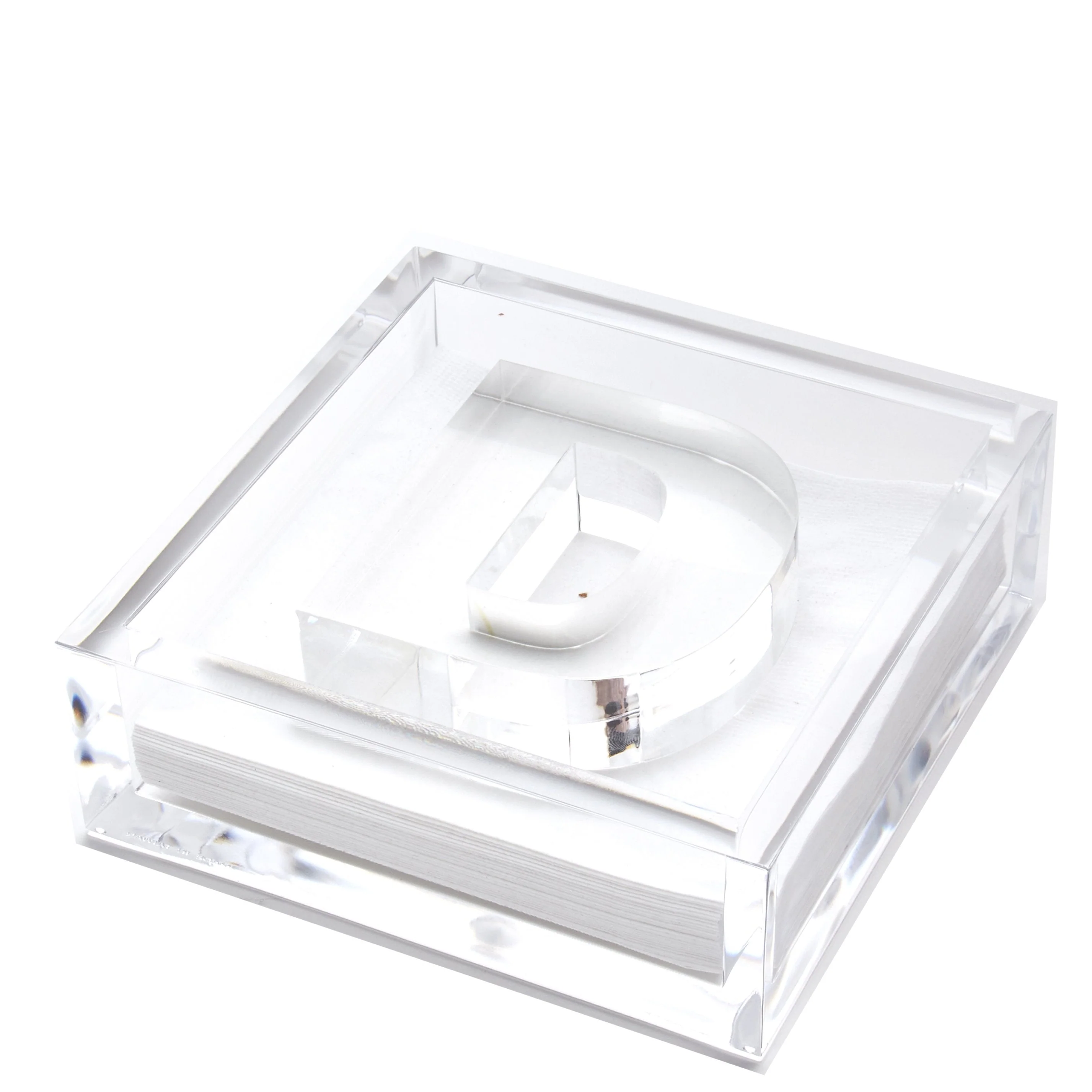 Initial Lucite Acrylic Cocktail Napkin Holder & Weight - Image 5