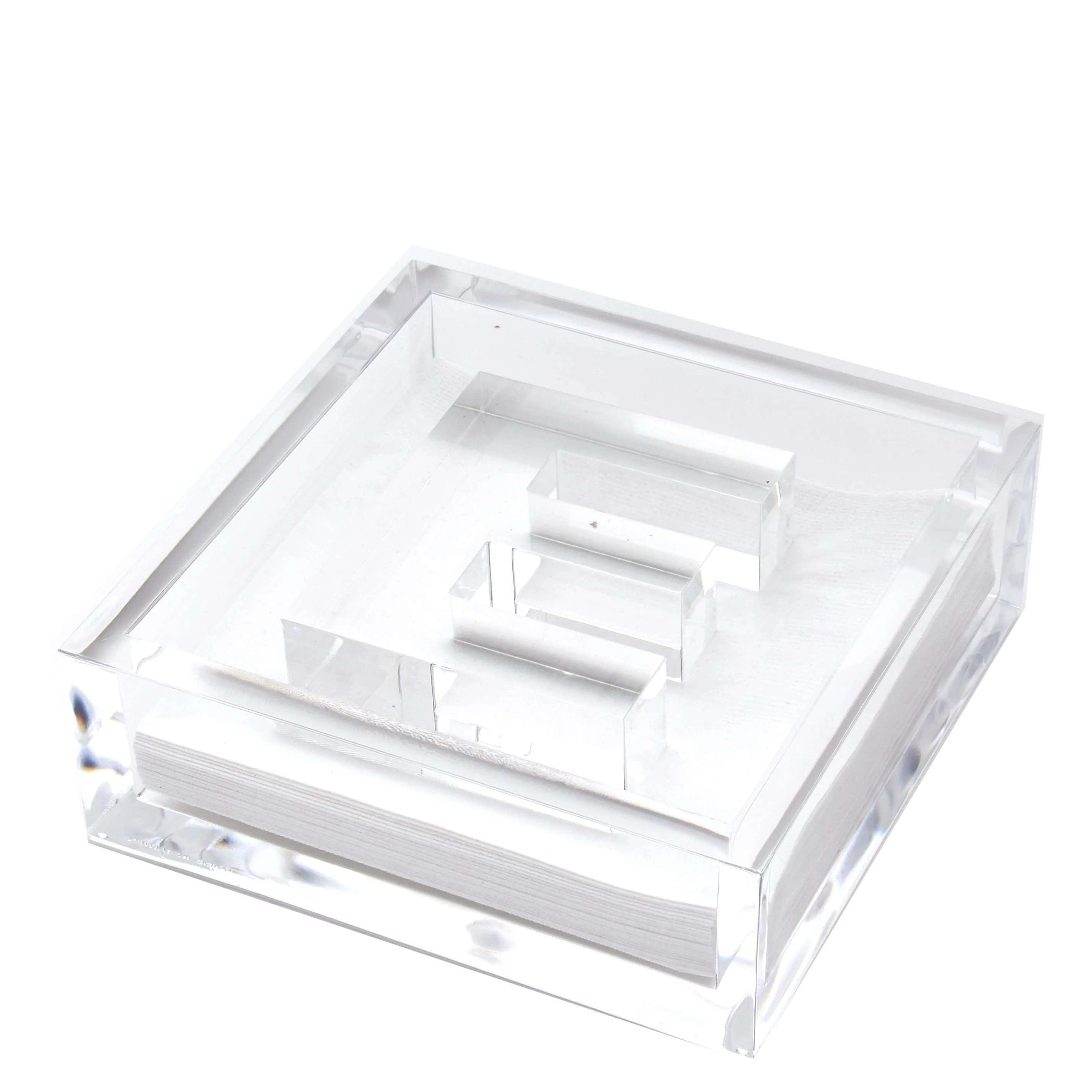 Initial Lucite Acrylic Cocktail Napkin Holder & Weight - Image 6