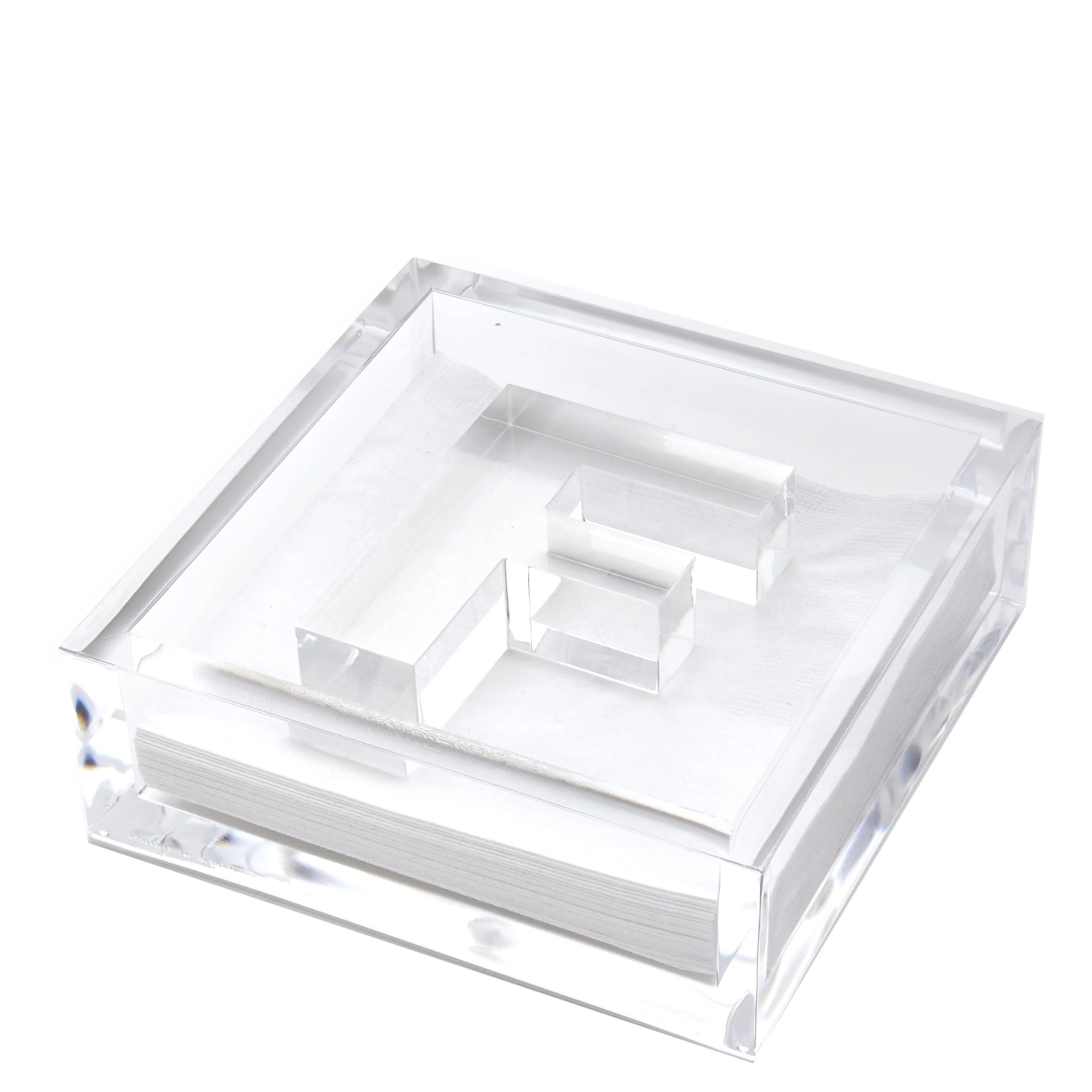 Initial Lucite Acrylic Cocktail Napkin Holder & Weight - Image 7