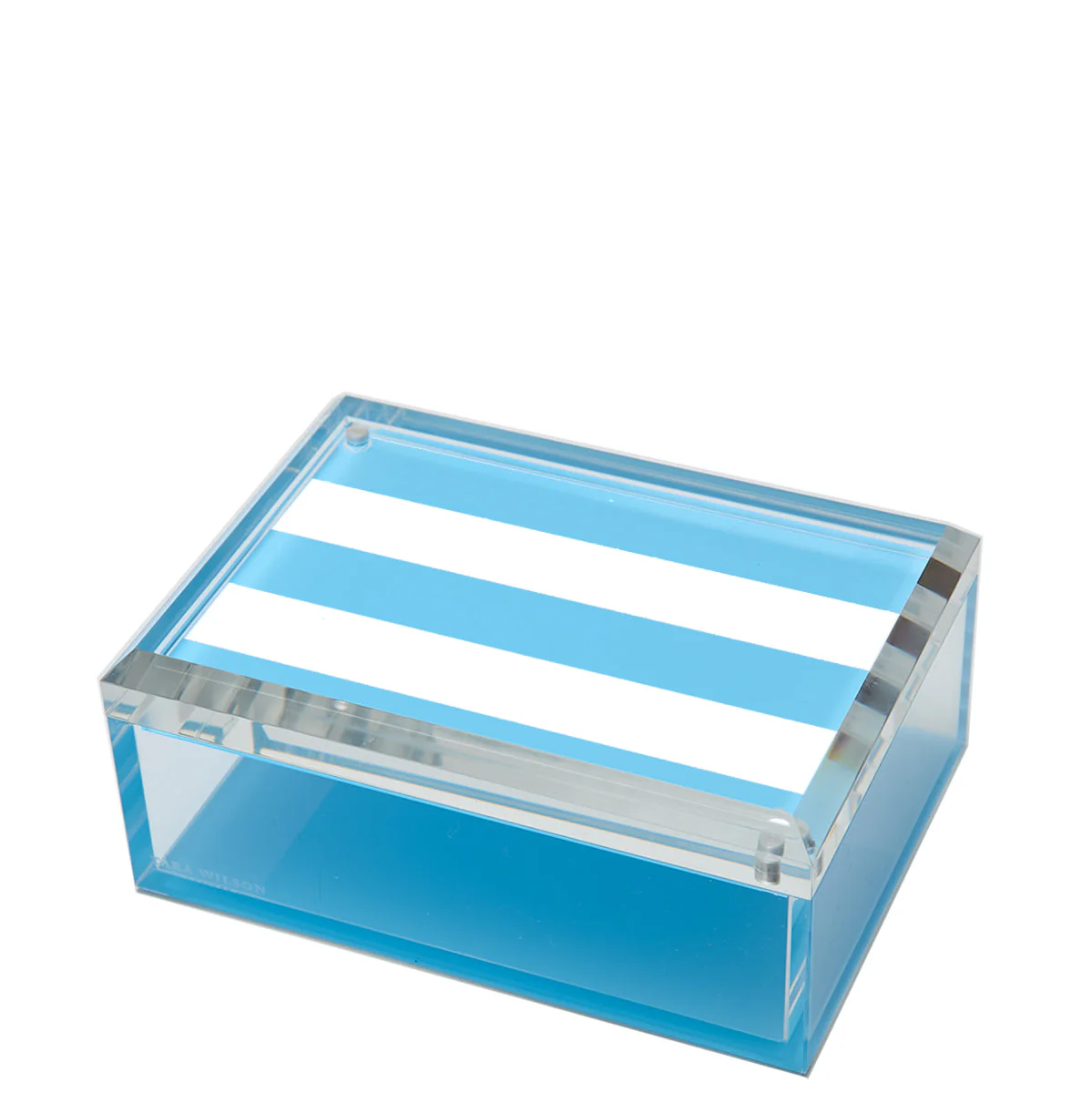 Photo Box - 5" X 7" Pastel Blue & White Stripe - Image 2