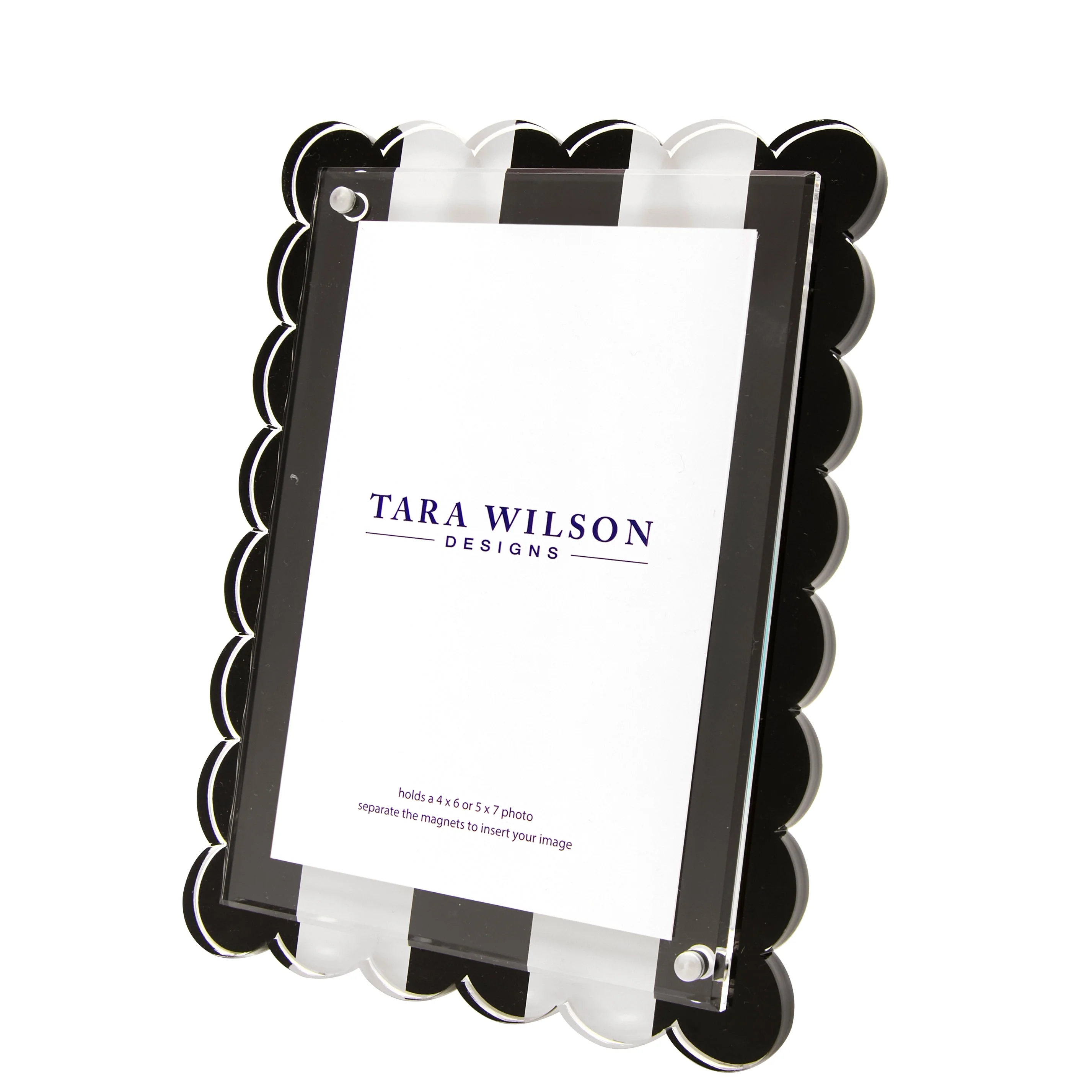 Scallop Frame  - Black & White Stripe Frame