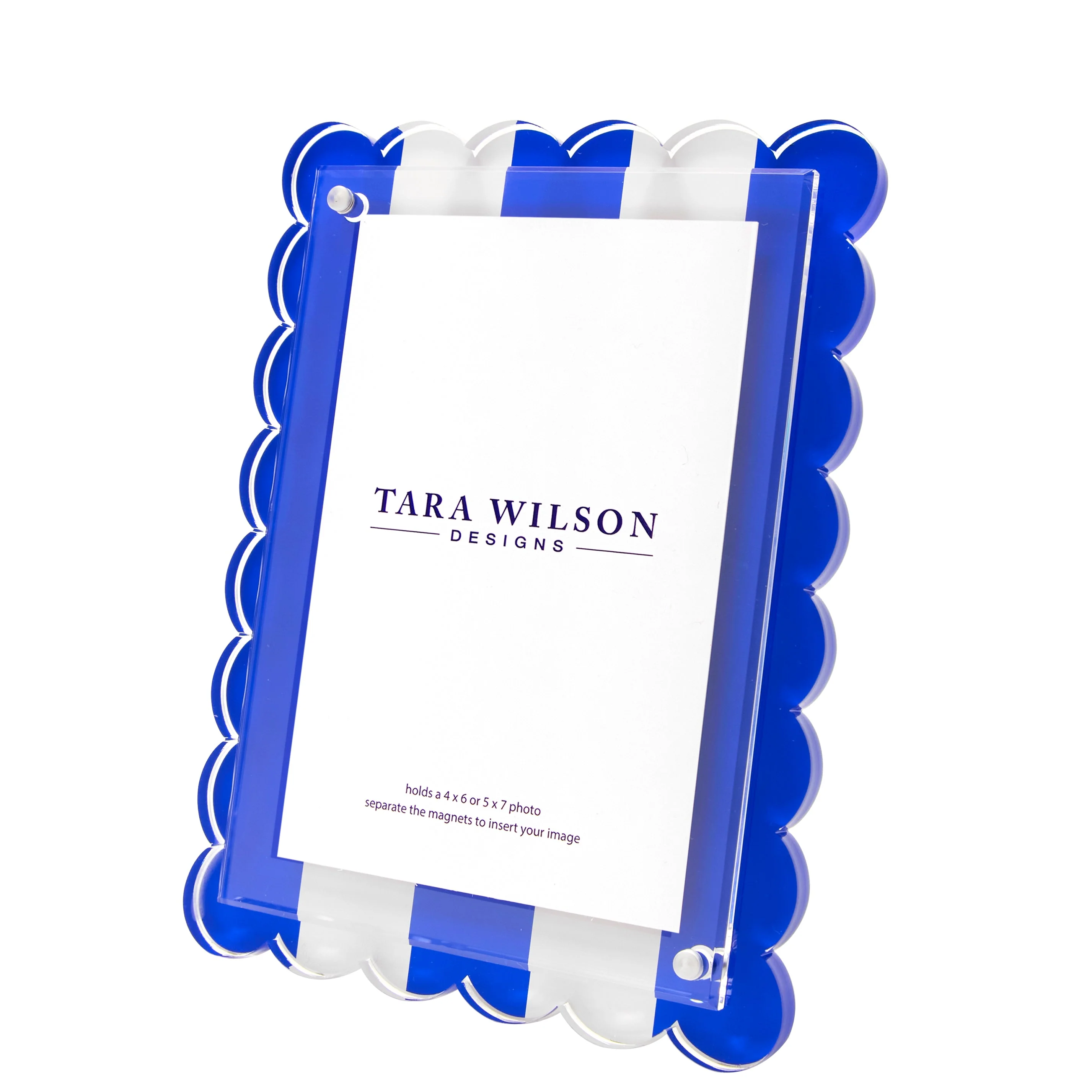 Scallop Frame - Blue & White Stripe