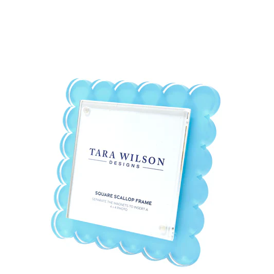 Scallop Frame - Square - Pastel Blue