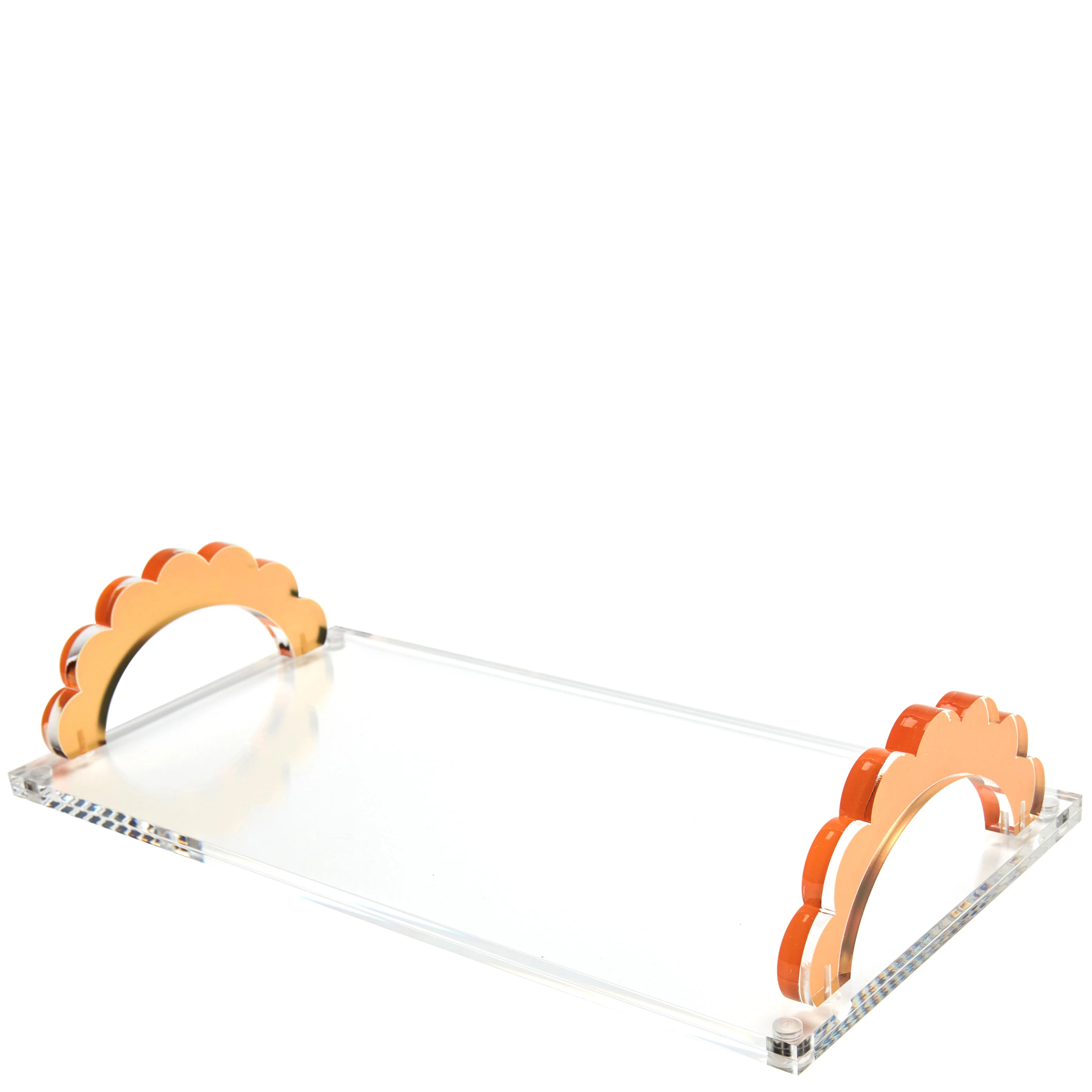 Scallop Handle Photo Tray - Orange