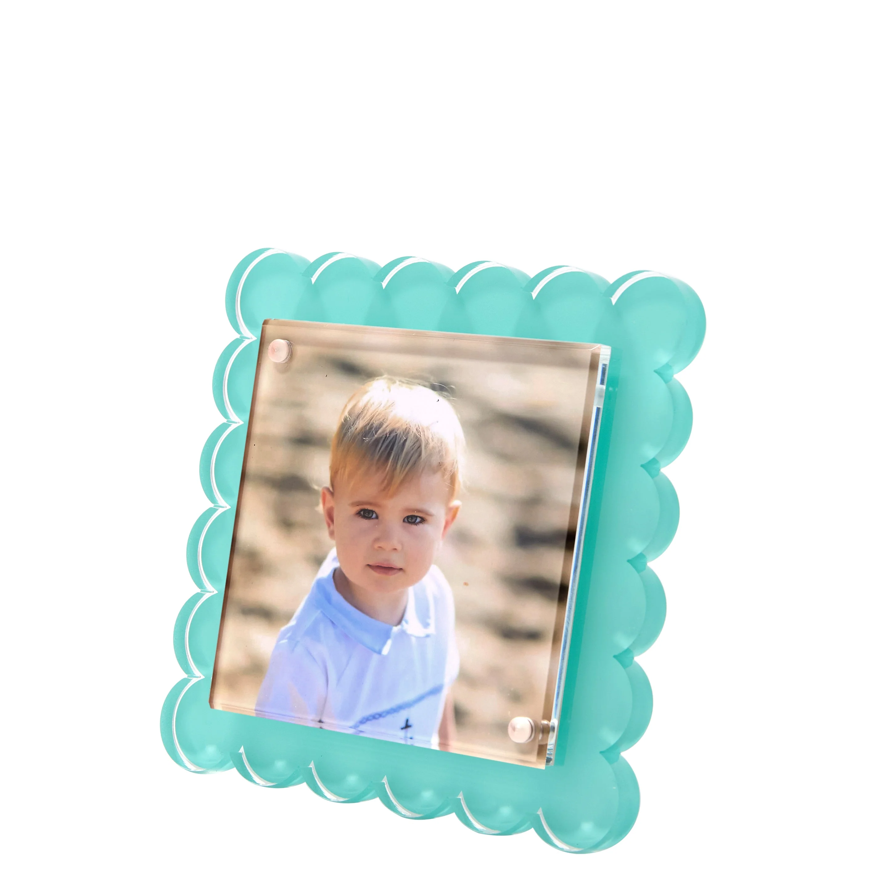 Square Scallop Frame - Pastel Turquoise - Image 2