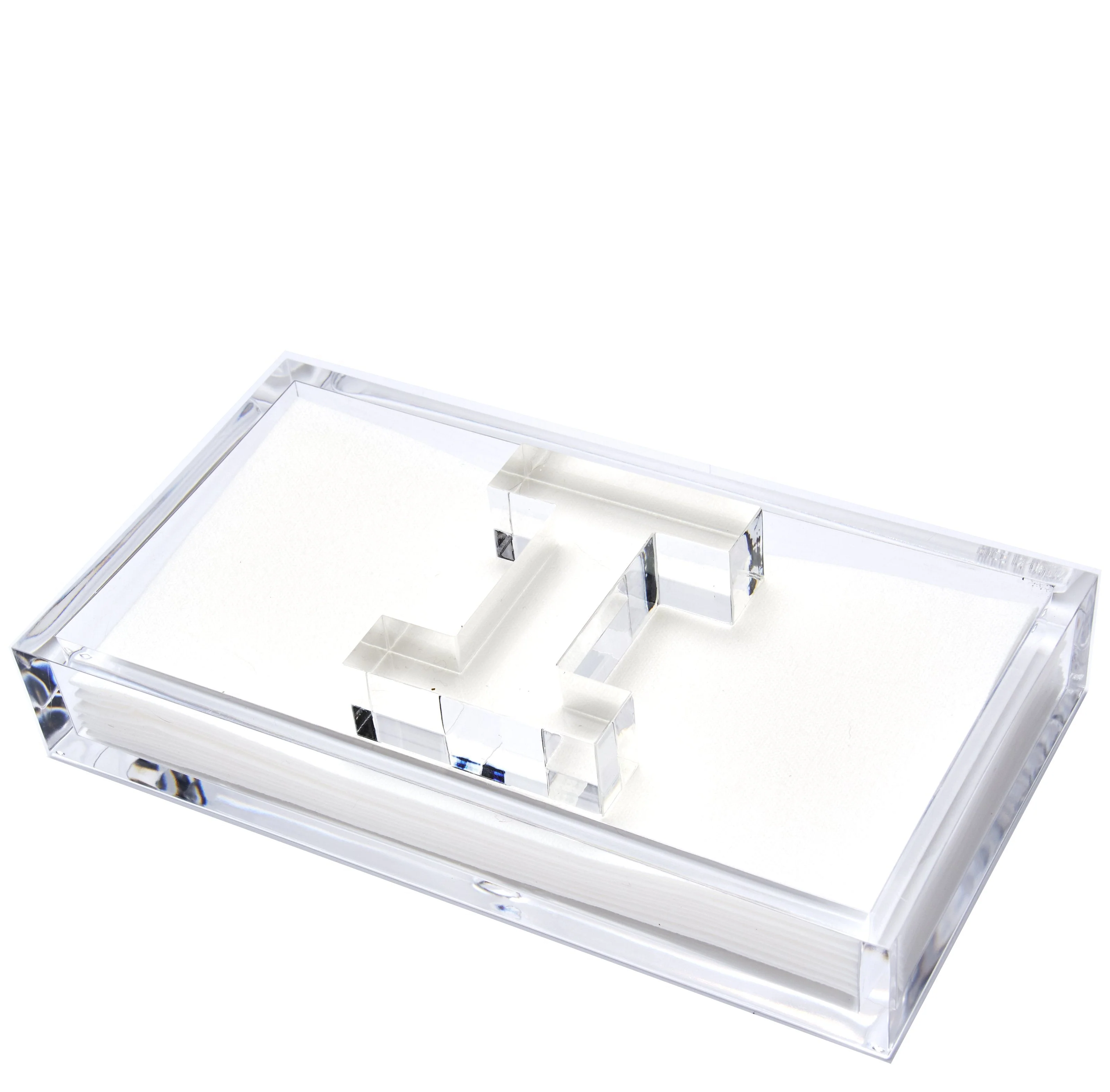 Initial Acrylic Guest Towel Holder & Weight - Image 10