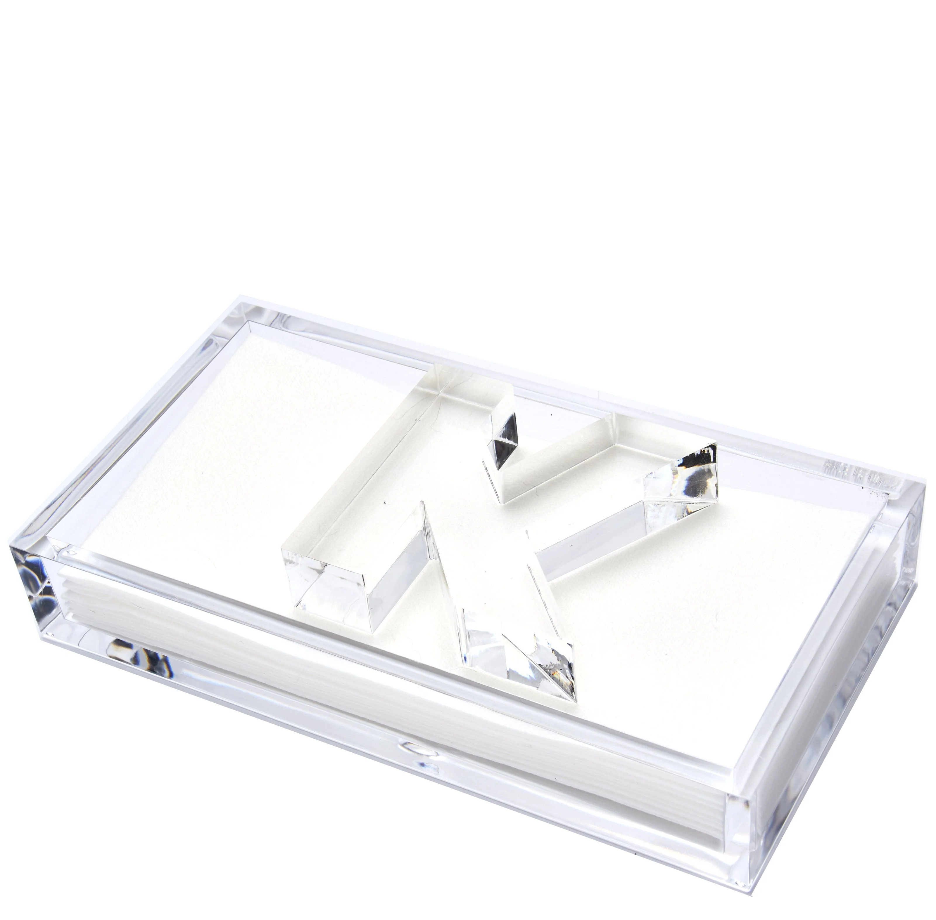 Initial Acrylic Guest Towel Holder & Weight - Image 12