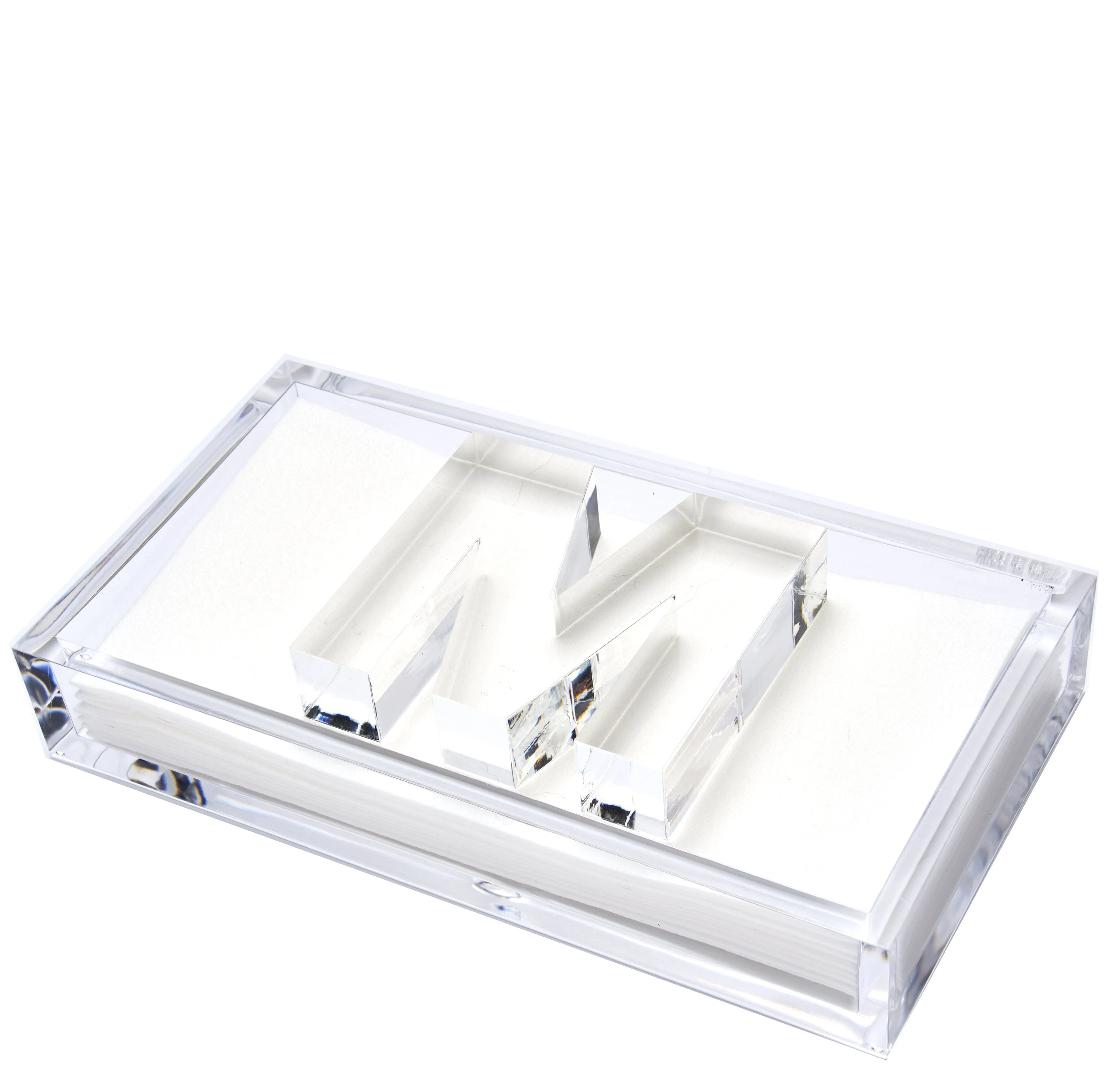 Initial Acrylic Guest Towel Holder & Weight - Image 14