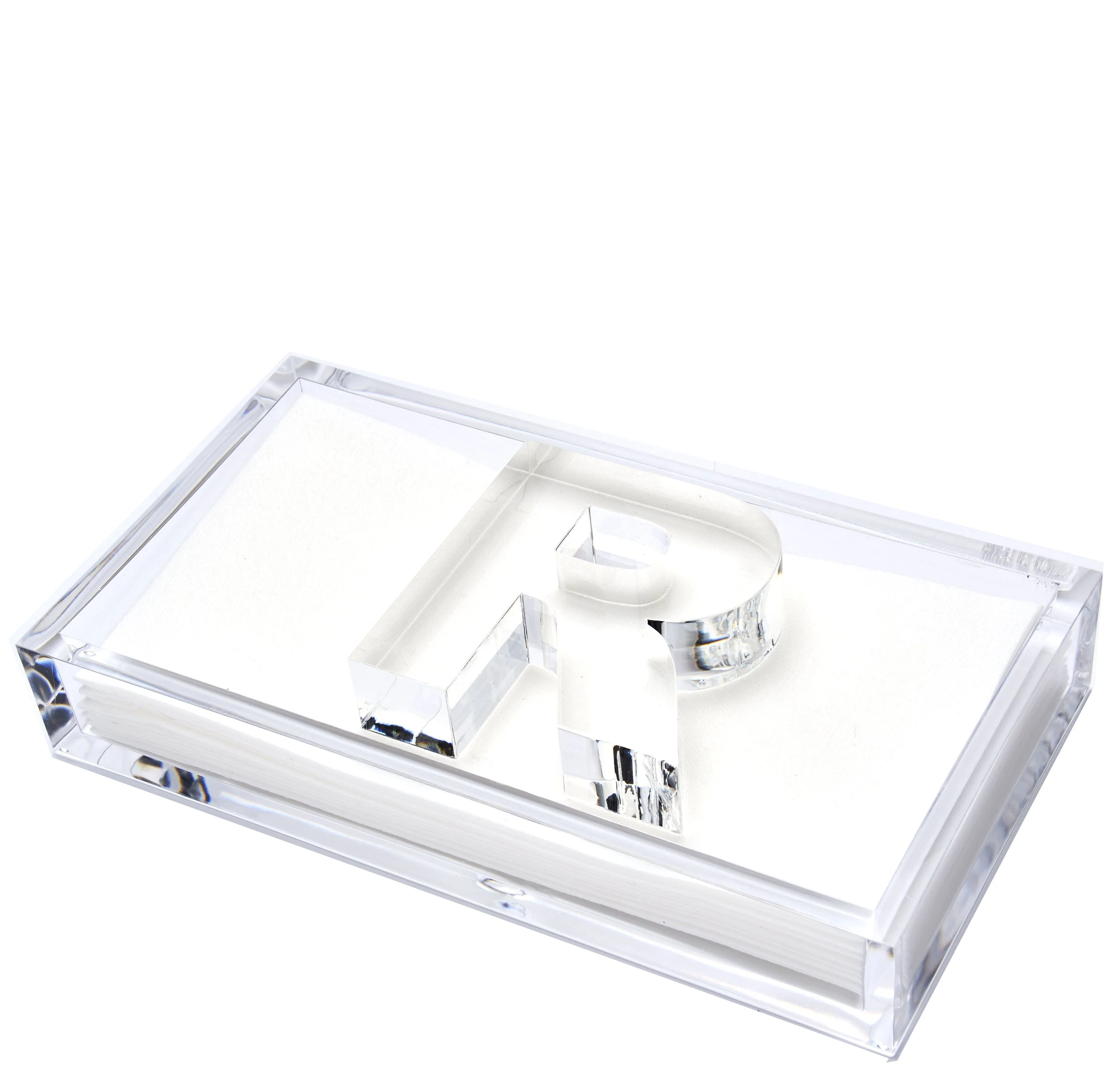 Initial Acrylic Guest Towel Holder & Weight - Image 19