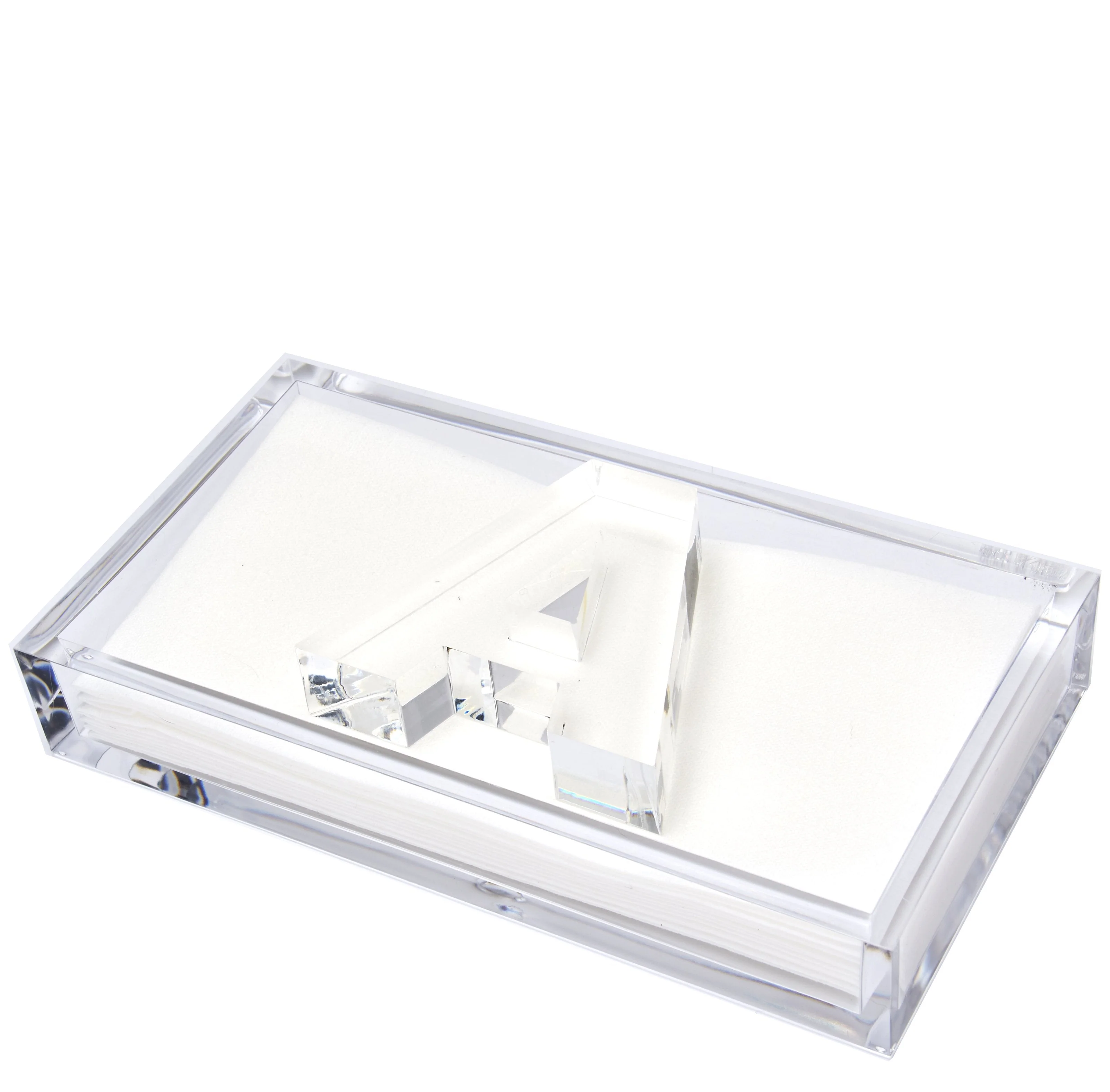 Initial Acrylic Guest Towel Holder & Weight - Image 2