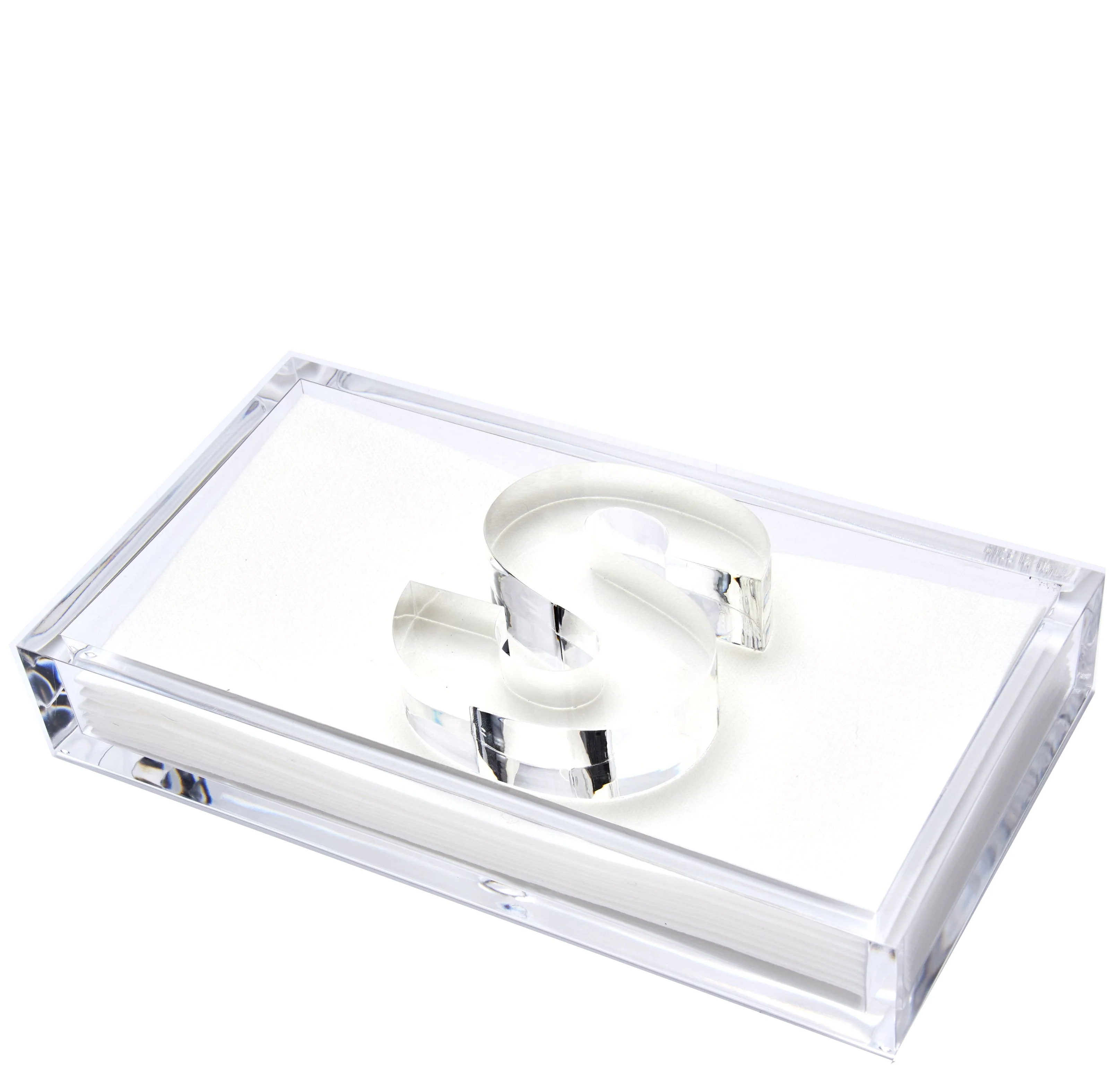 Initial Acrylic Guest Towel Holder & Weight - Image 20