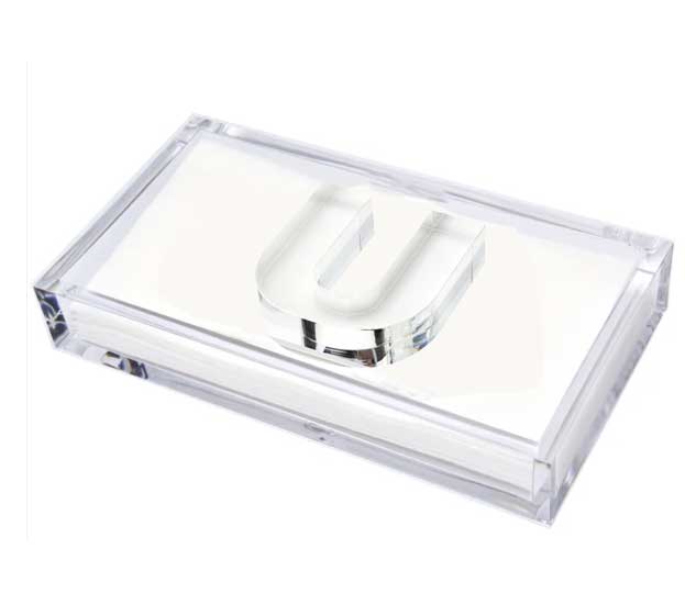 Initial Acrylic Guest Towel Holder & Weight - Image 22
