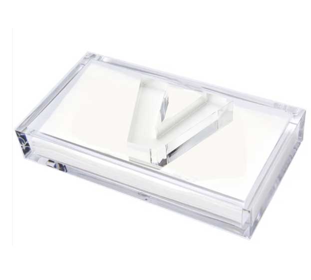 Initial Acrylic Guest Towel Holder & Weight - Image 23