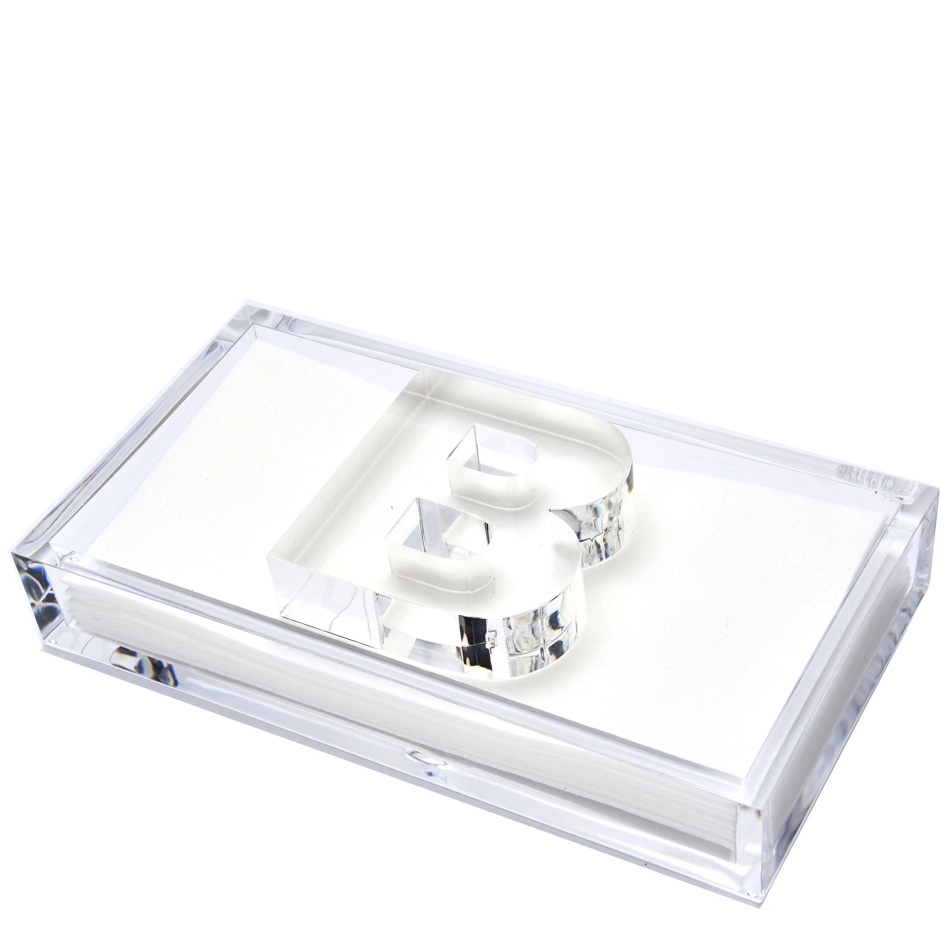 Initial Acrylic Guest Towel Holder & Weight - Image 3
