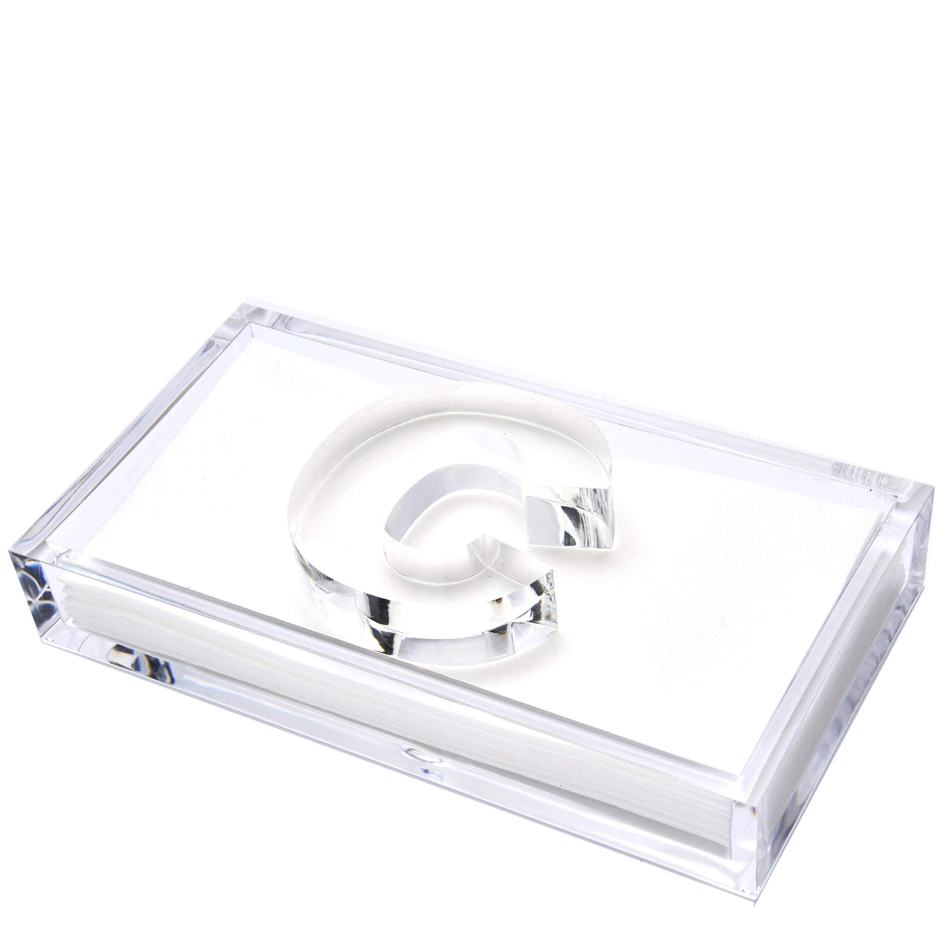 Initial Acrylic Guest Towel Holder & Weight - Image 4