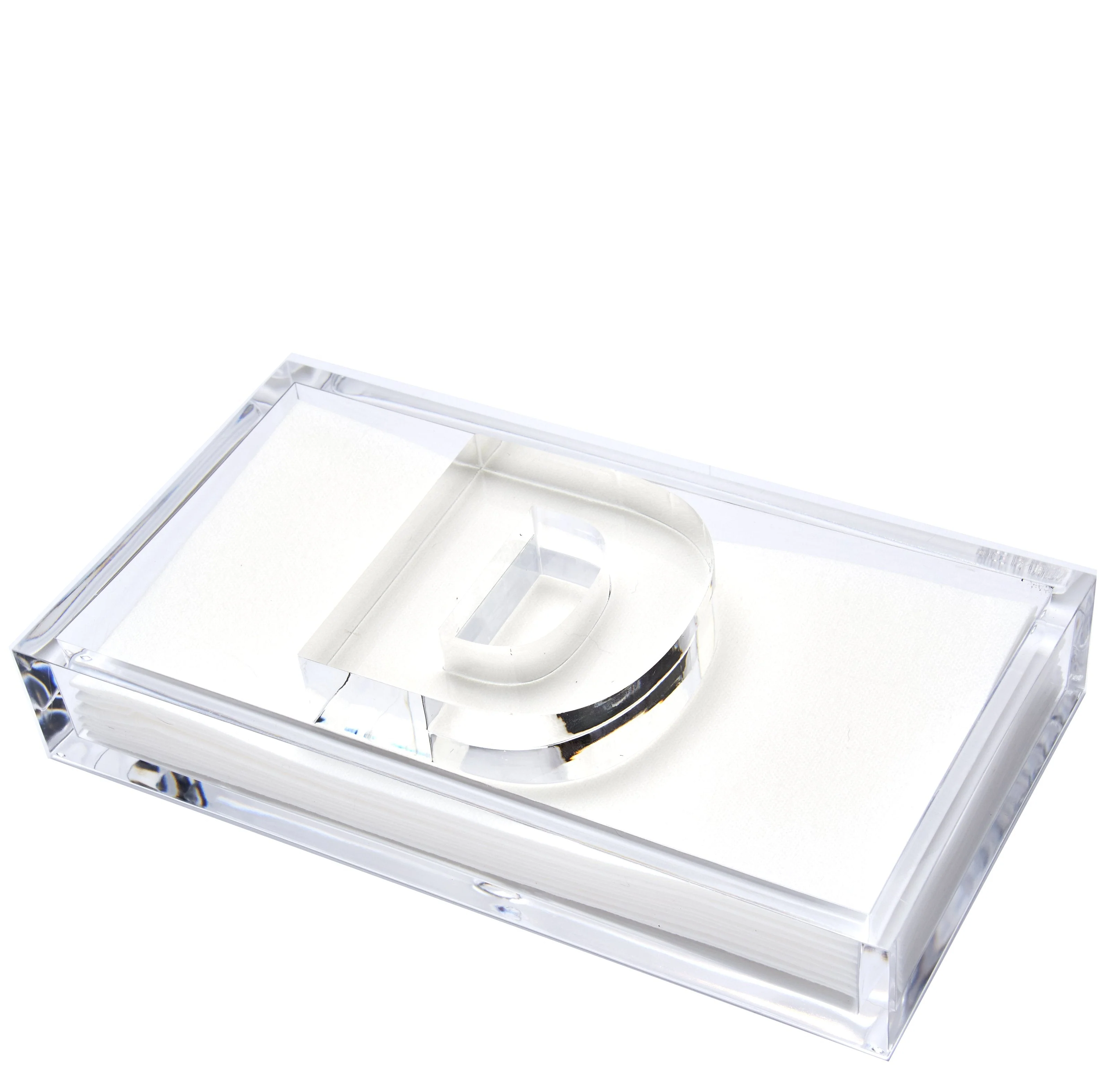 Initial Acrylic Guest Towel Holder & Weight - Image 5