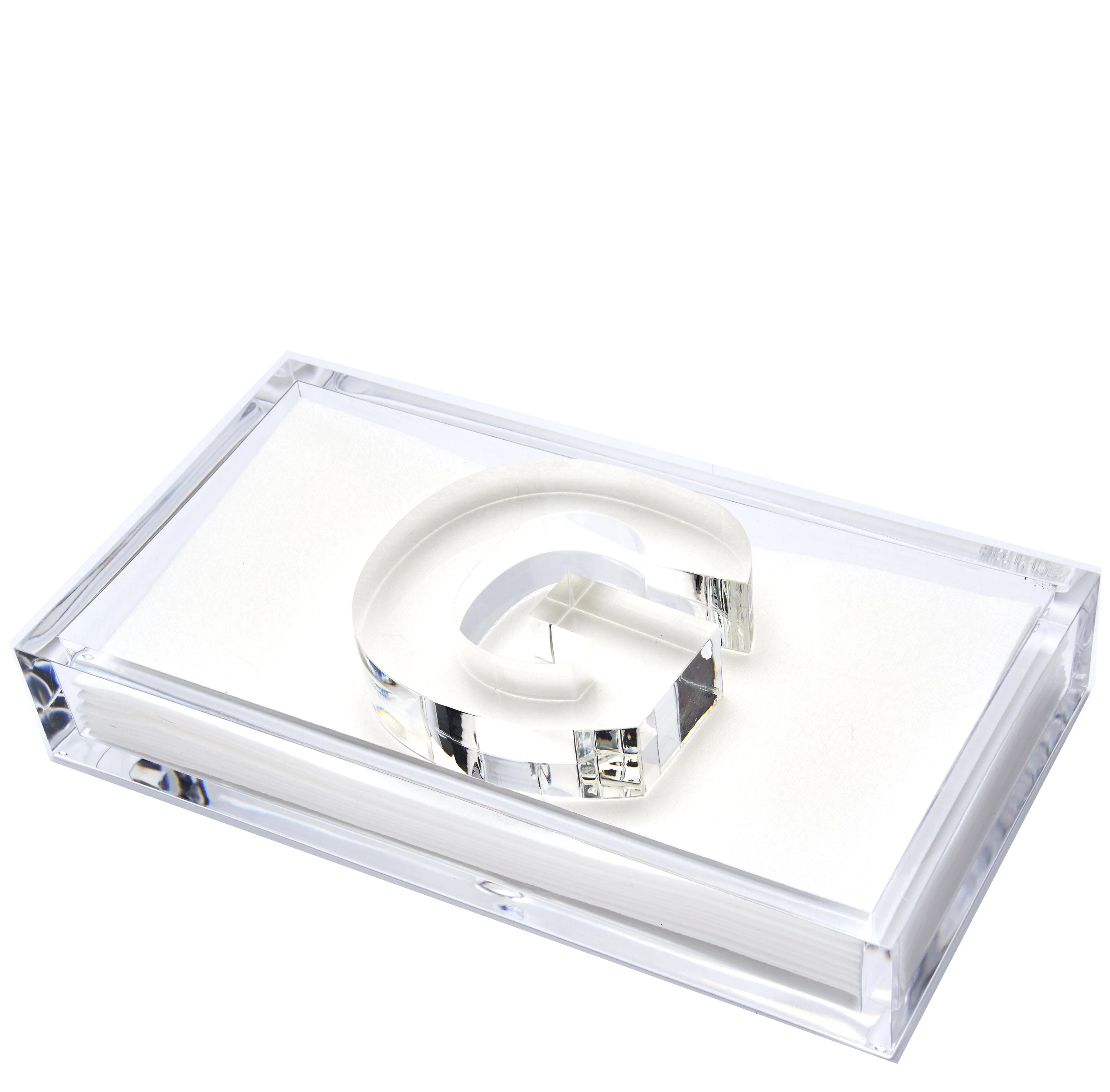 Initial Acrylic Guest Towel Holder & Weight - Image 8