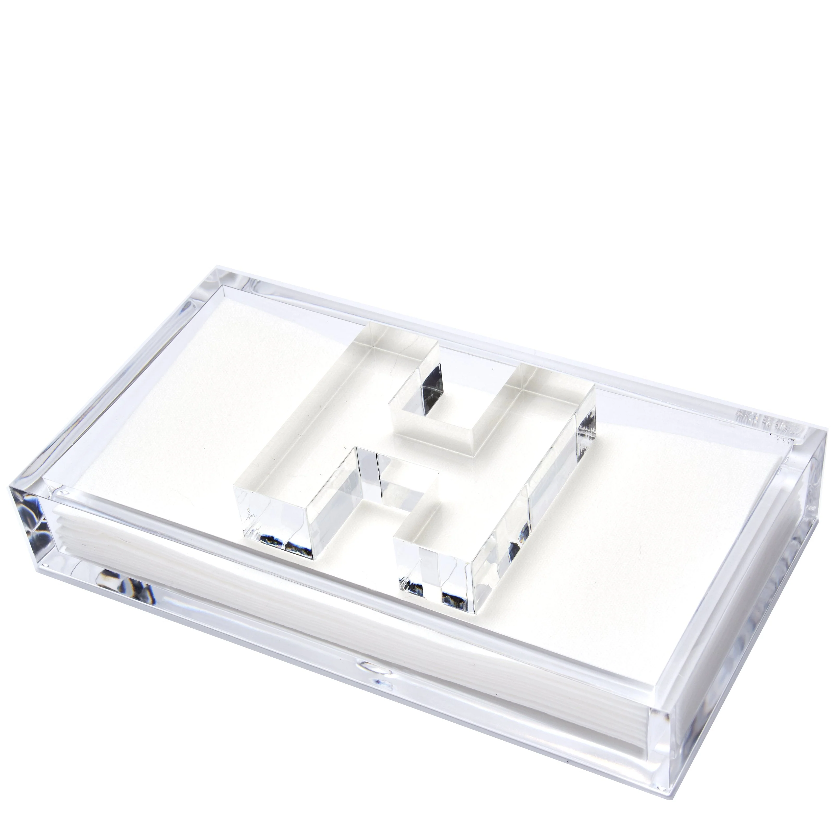 Initial Acrylic Guest Towel Holder & Weight - Image 9
