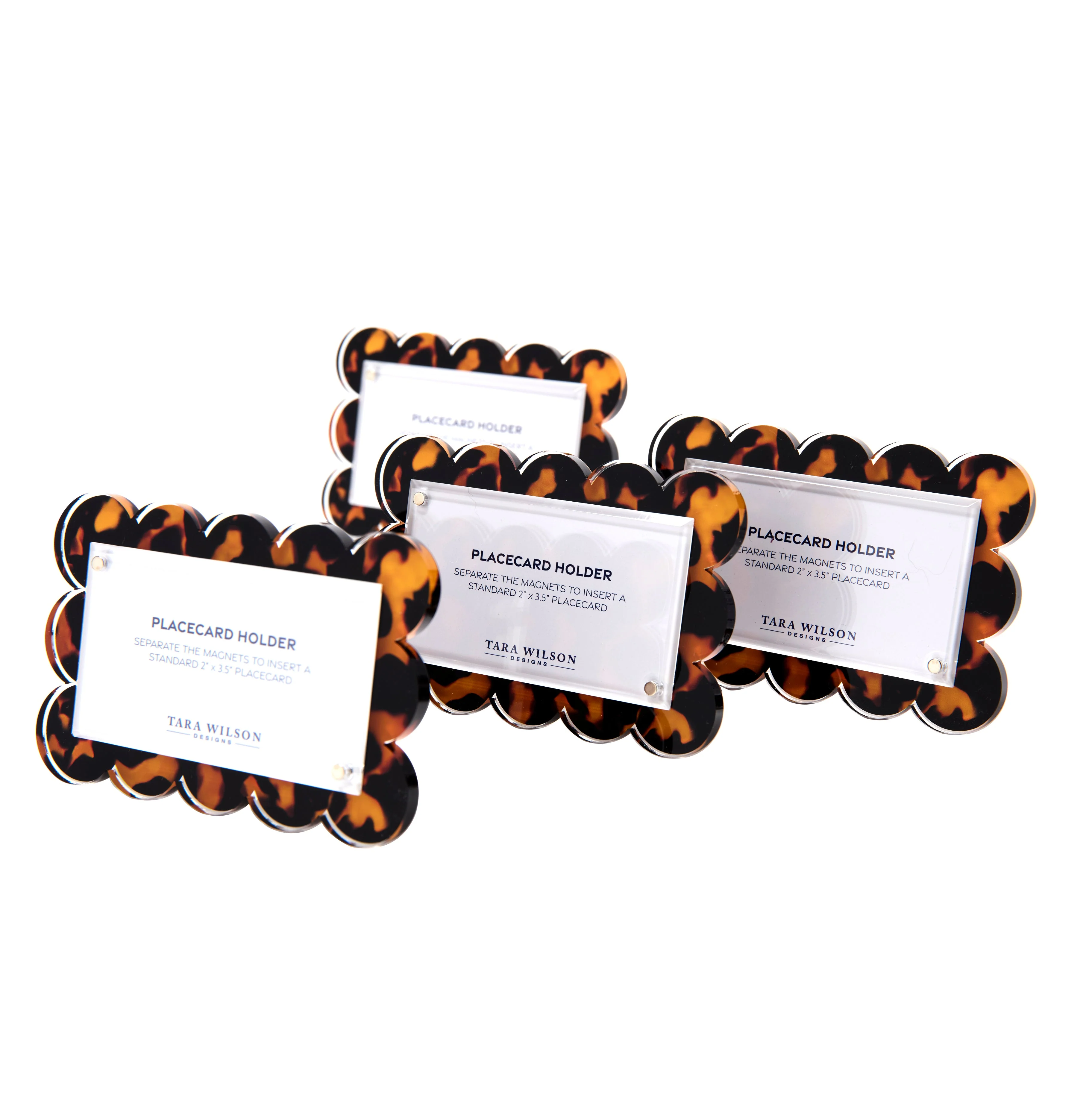 Place Card Holder -Set Of 4 -Tortoise
