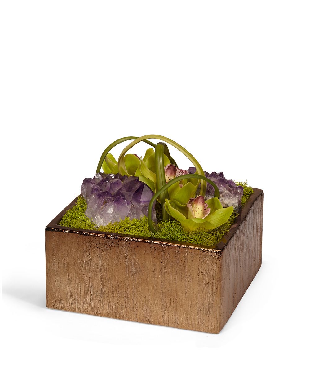 Orchids in Bronze Square - Image 2