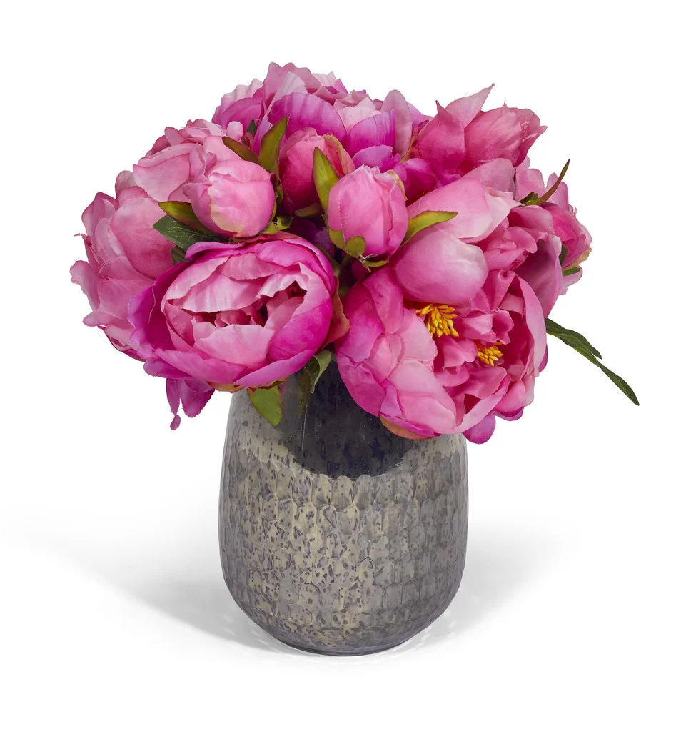 Peonies In Silver Vase - Image 2