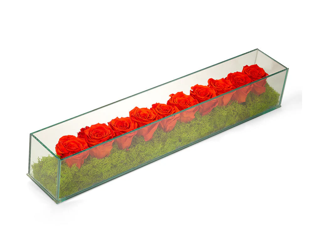 Preserved Roses in Rectangle Glass - Image 3