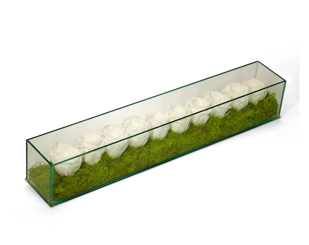 Preserved Roses in Rectangle Glass - Image 4
