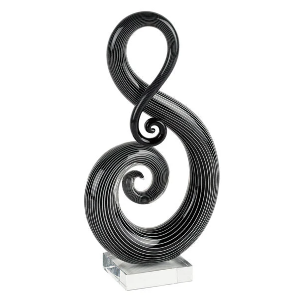 The Note – a Black and White Murano Style Art Glass