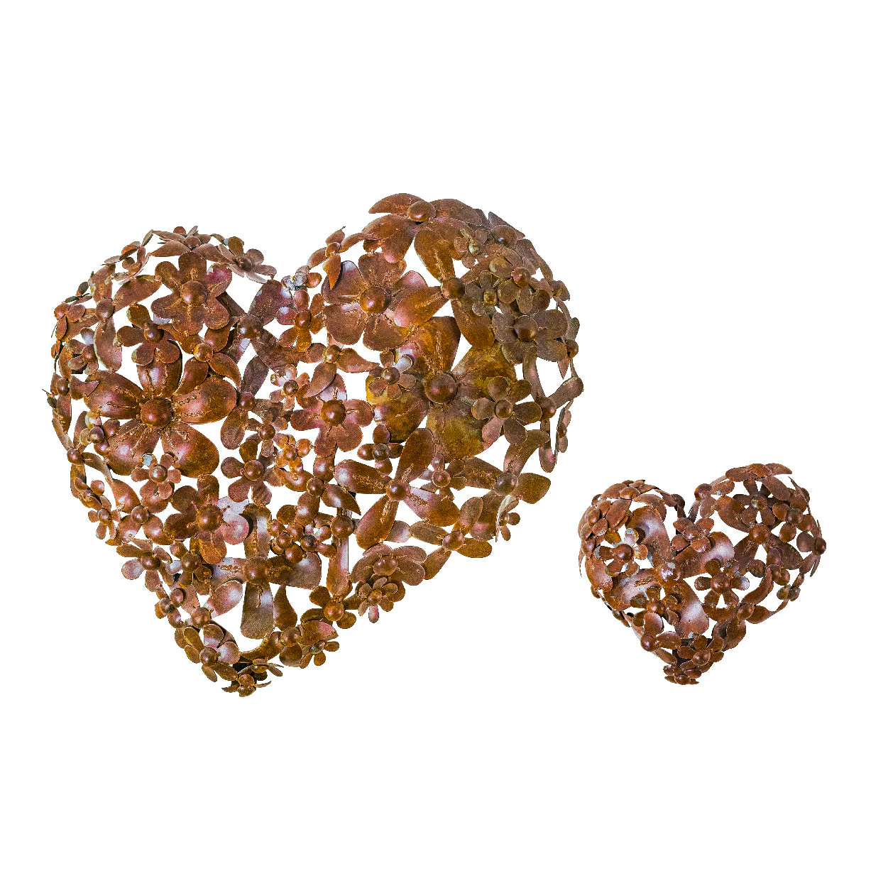 Think Outside Blooming Hearts Rust (Set of 2)