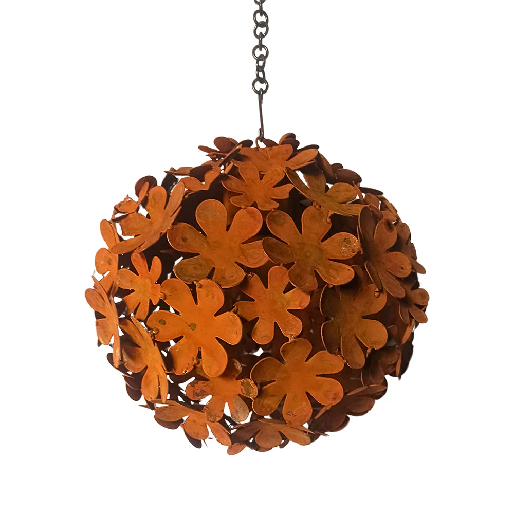 Think Outside Flower Sphere Small - Rust Finish