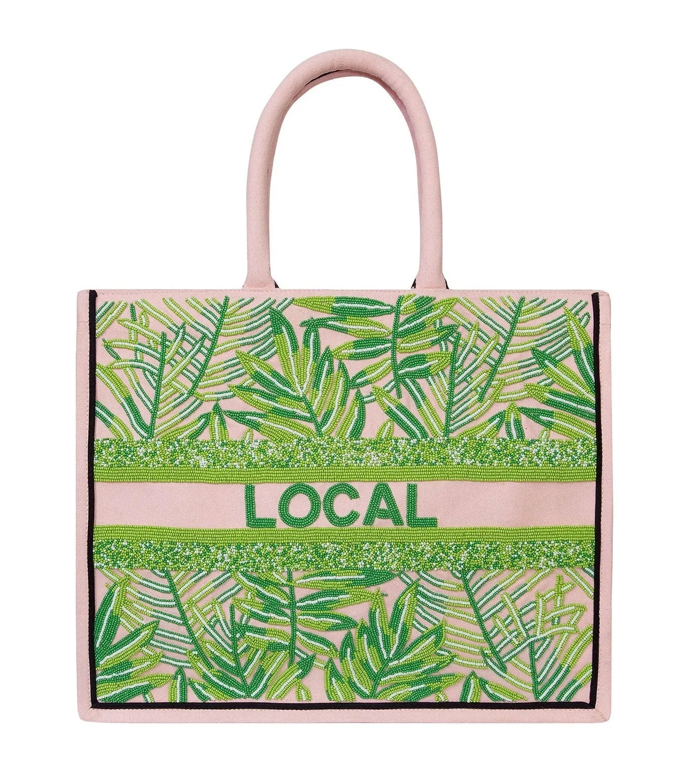 Local Pink Palm Leaves Tote