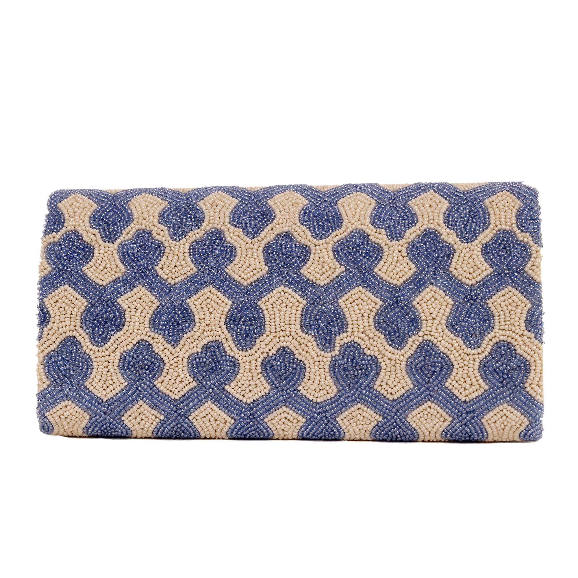 Periwinkle and Ivory Clutch