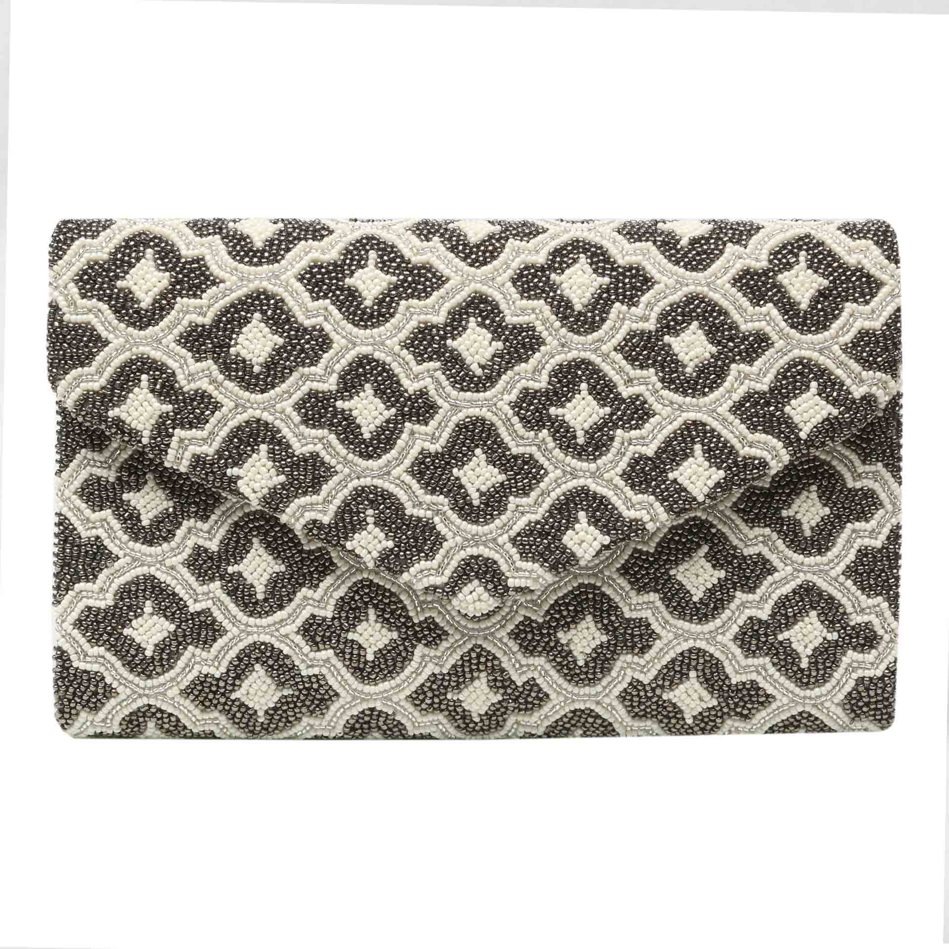 Silver Patterns Envelope Clutch