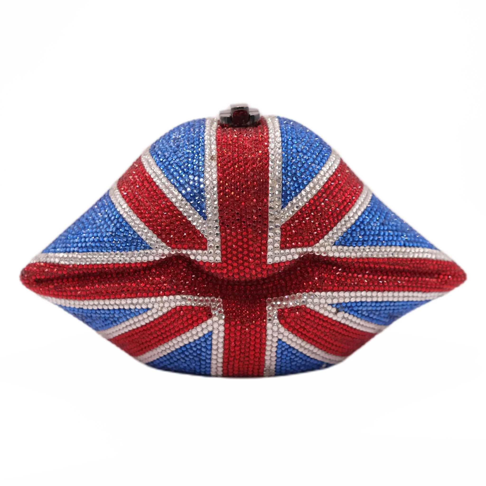 Timmy Woods Hot British Flag Lips Handbag W/Swarovski Crystals - Image 3