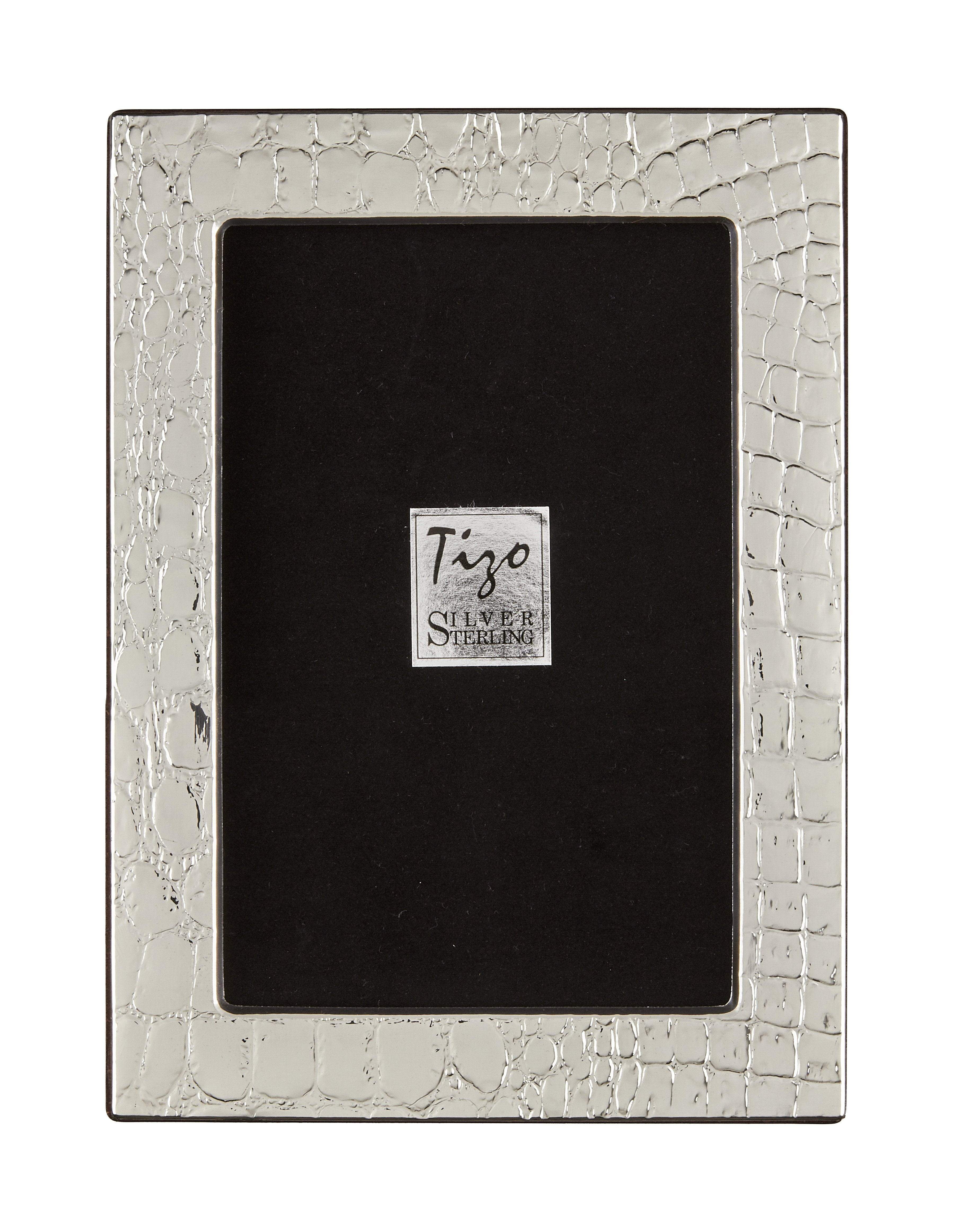 Tizo 5x7 Crocodile Crackle Sterling Silver Frame