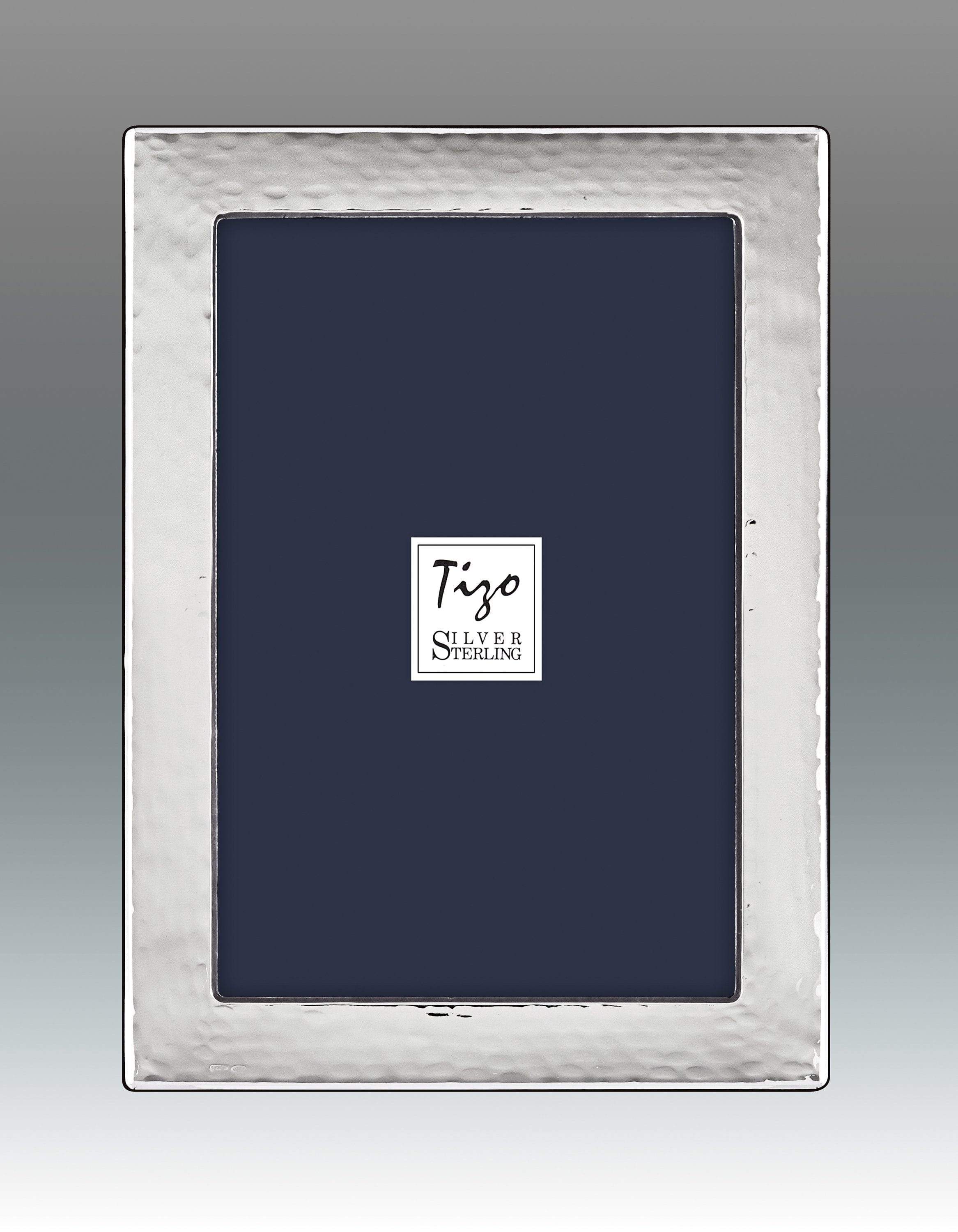 Tizo 8x10 Rounded Hammered Sterling Silver Frame