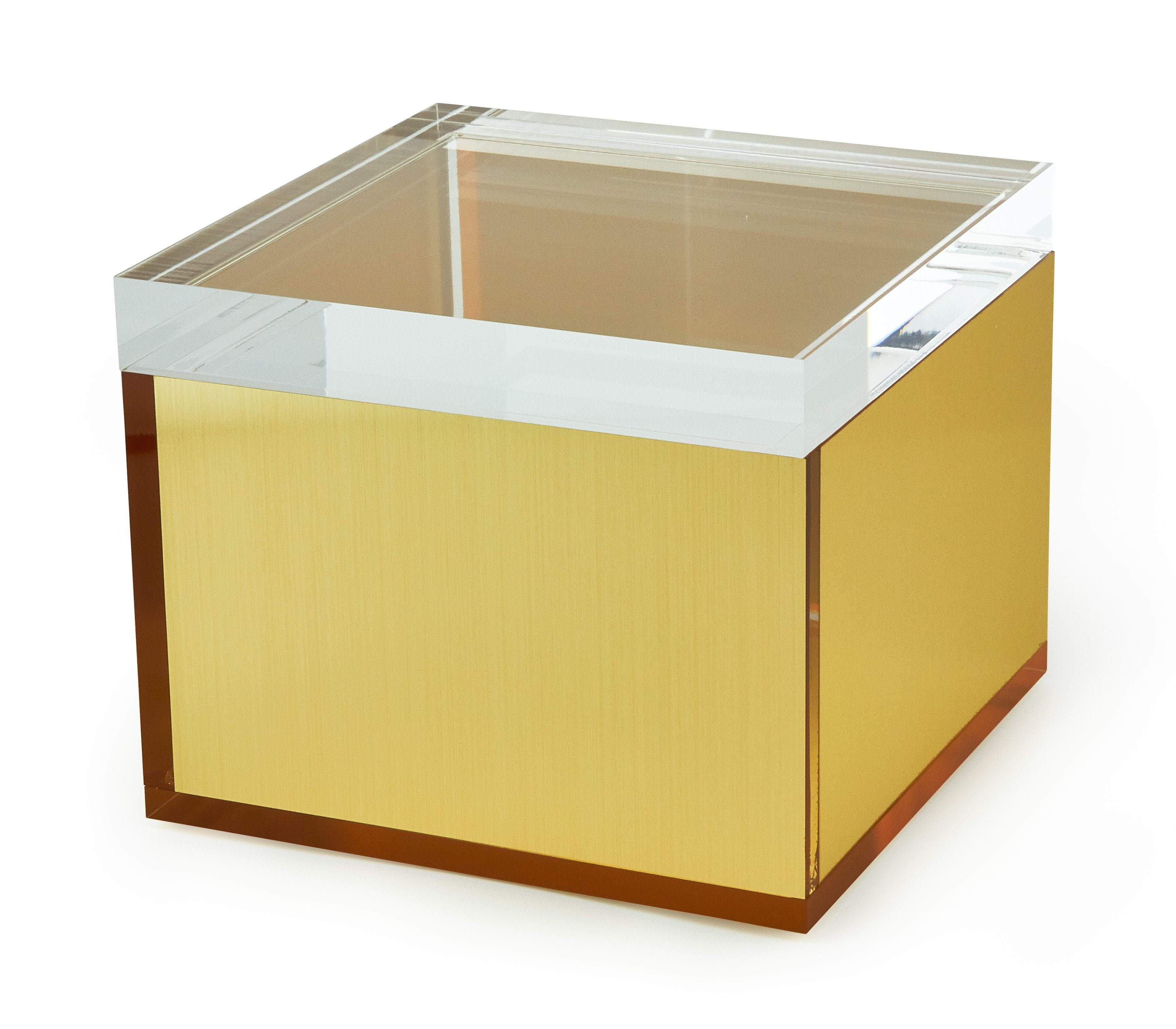 Tizo Lucite Square Box Small, Gold