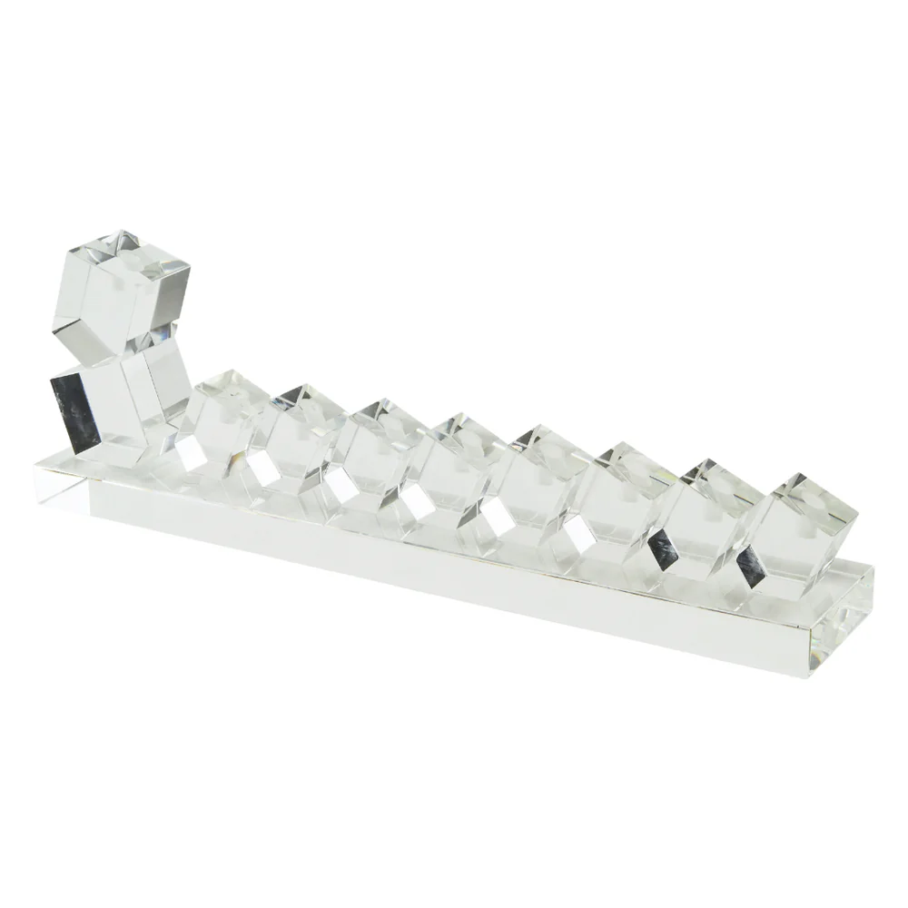 Tizo Angled Clear Crystal Dreidel Menorah - Image 3