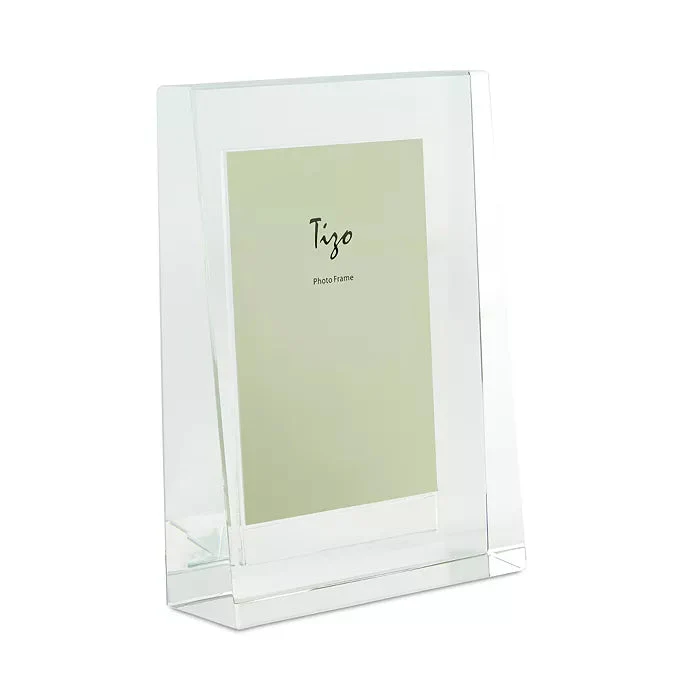 Tizo Clear Crystal Glass Pyramid Shape Frame, 4x6