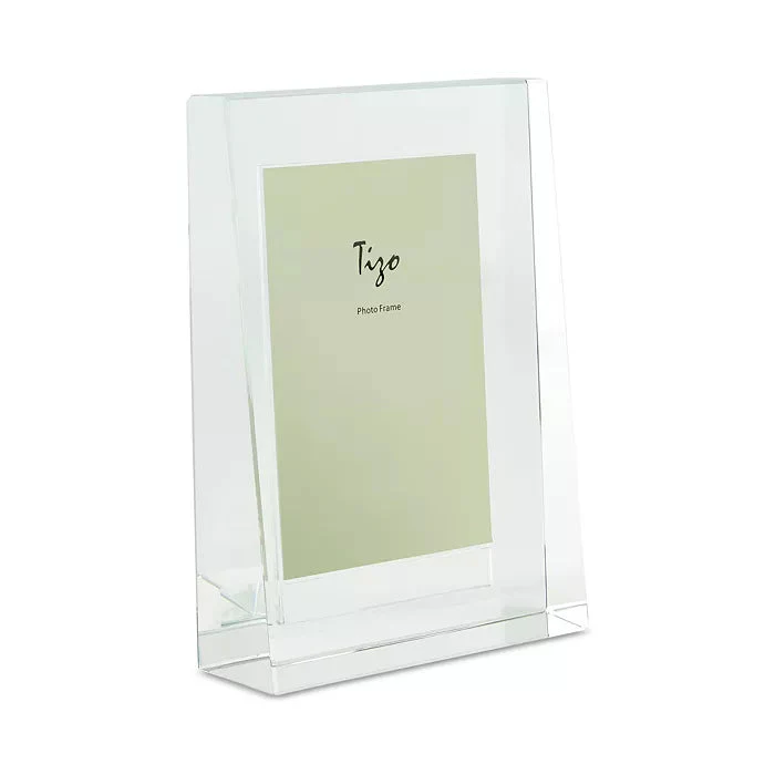 Tizo Clear Crystal Glass Pyramid Shape Frame, 5x7