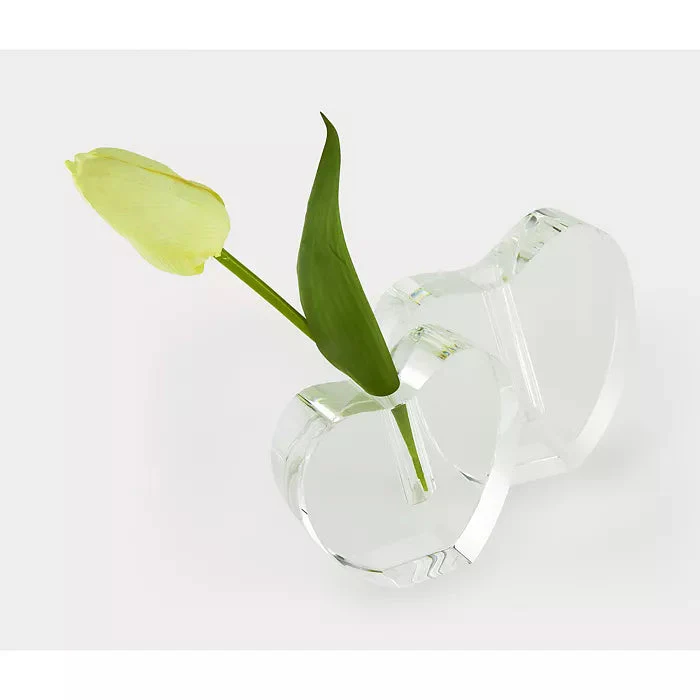 Tizo Clear Crystal Heart Shape Vase, Large - Image 2