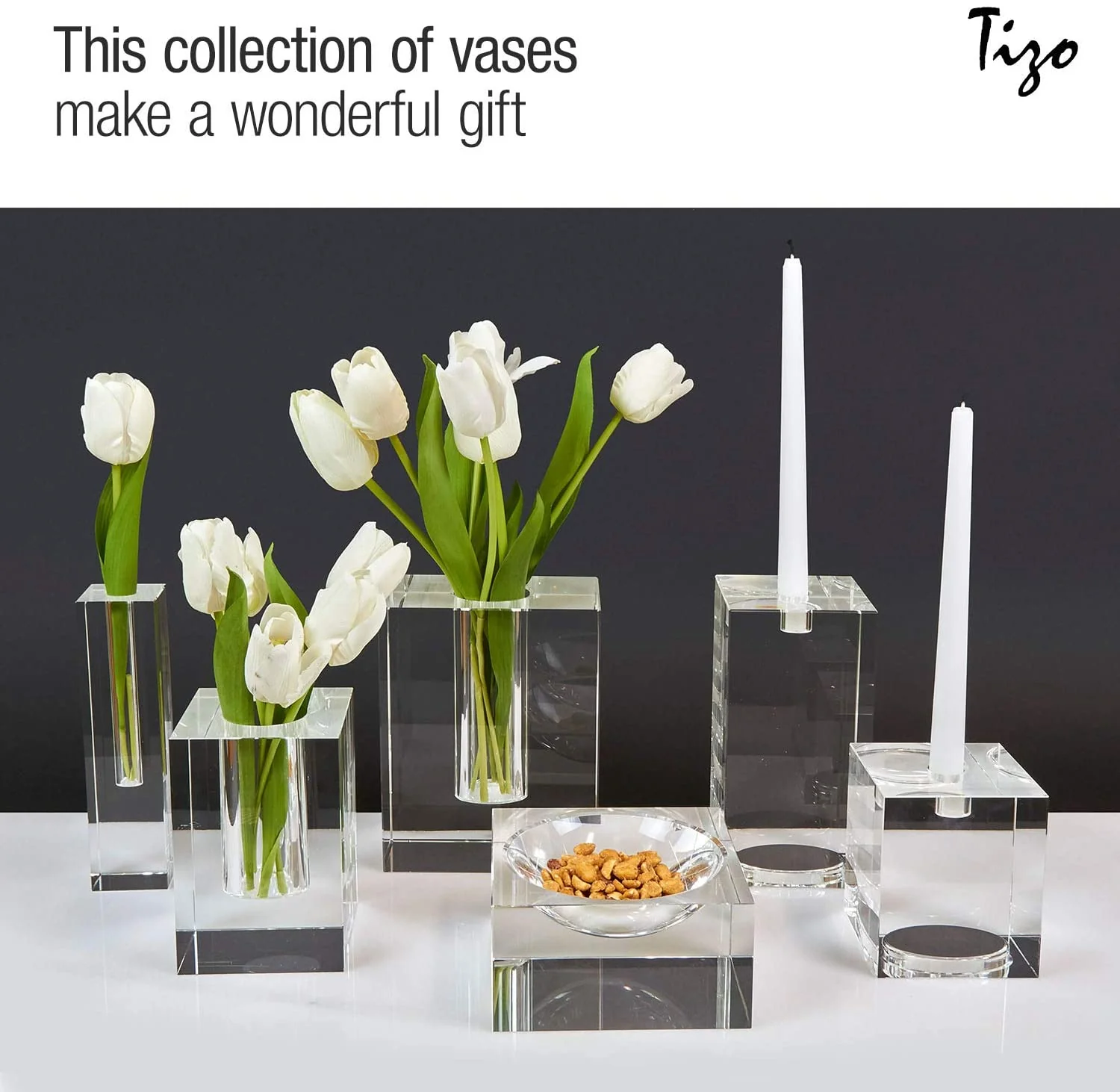 Tizo Crystal Glass Block Square Bud Vase - Image 3