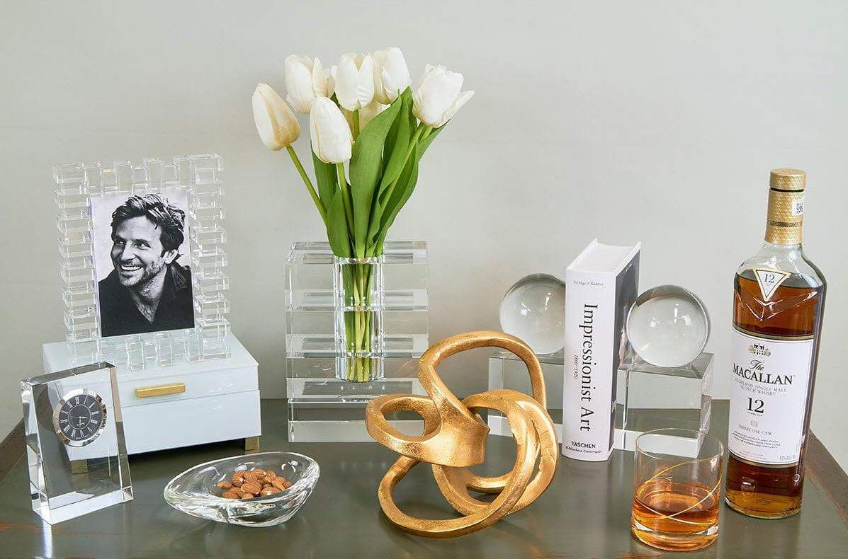 Tizo Crystal Glass Sphere Bookend Pair - Image 3