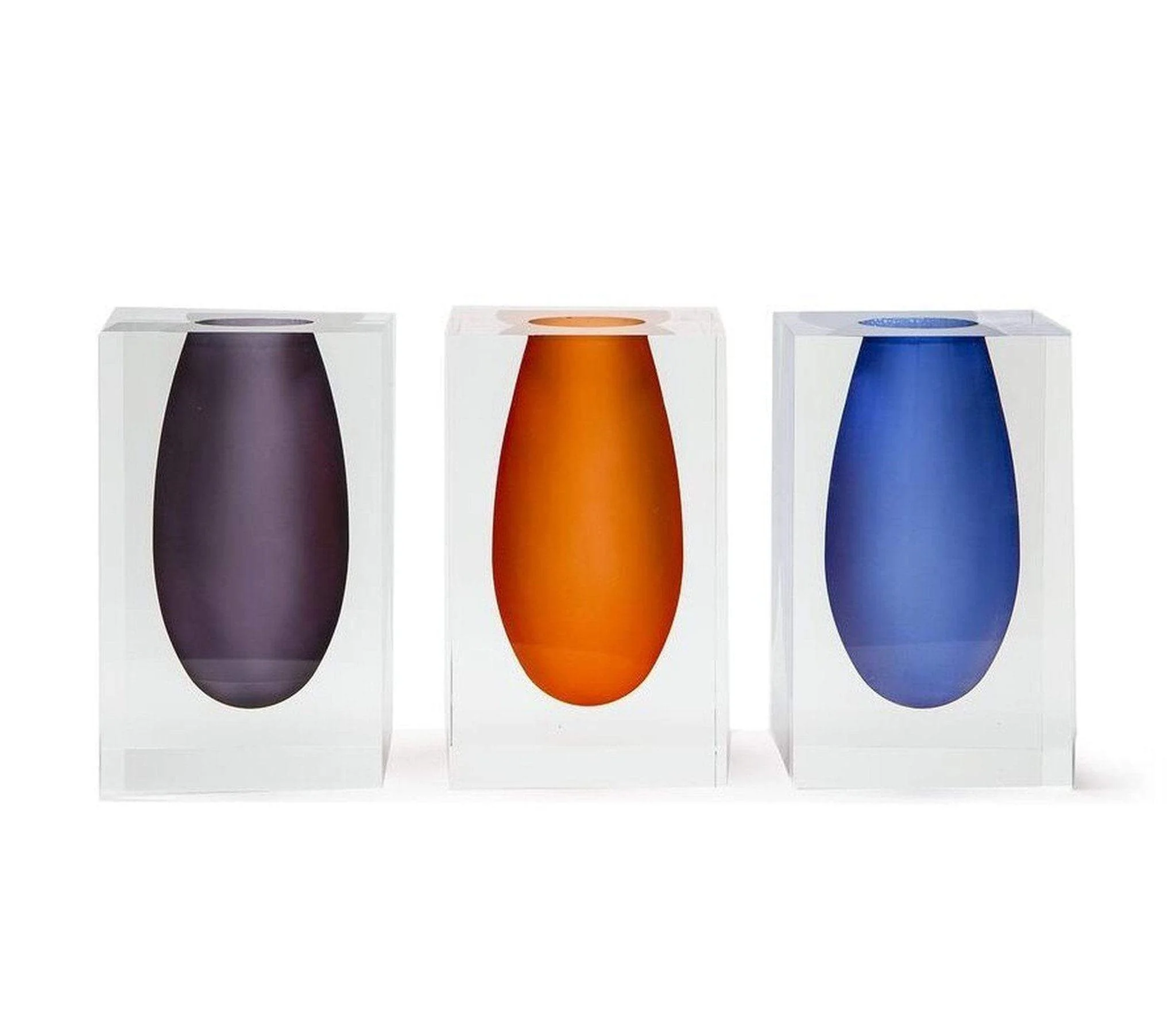 Tizo Design Lucite Block Bud Vase - Bright Orange - Image 2