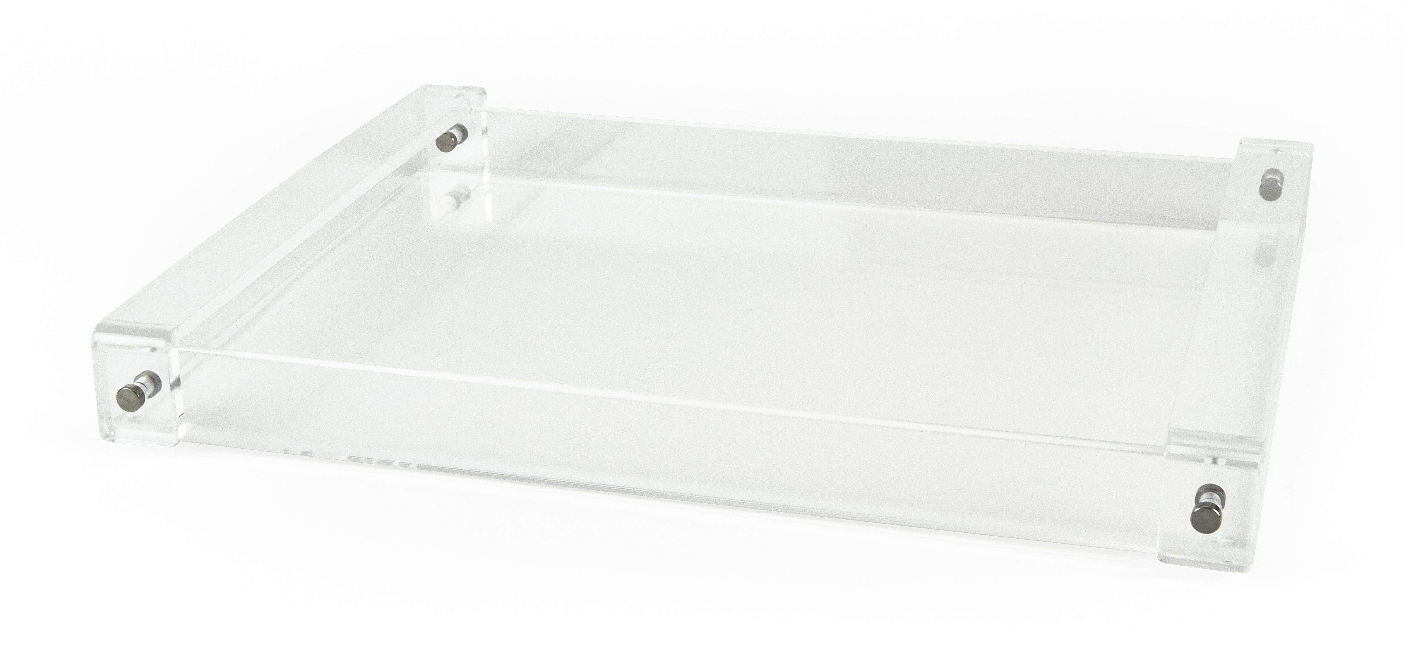 Tizo Clear Lucite Tray with Modern Handles
